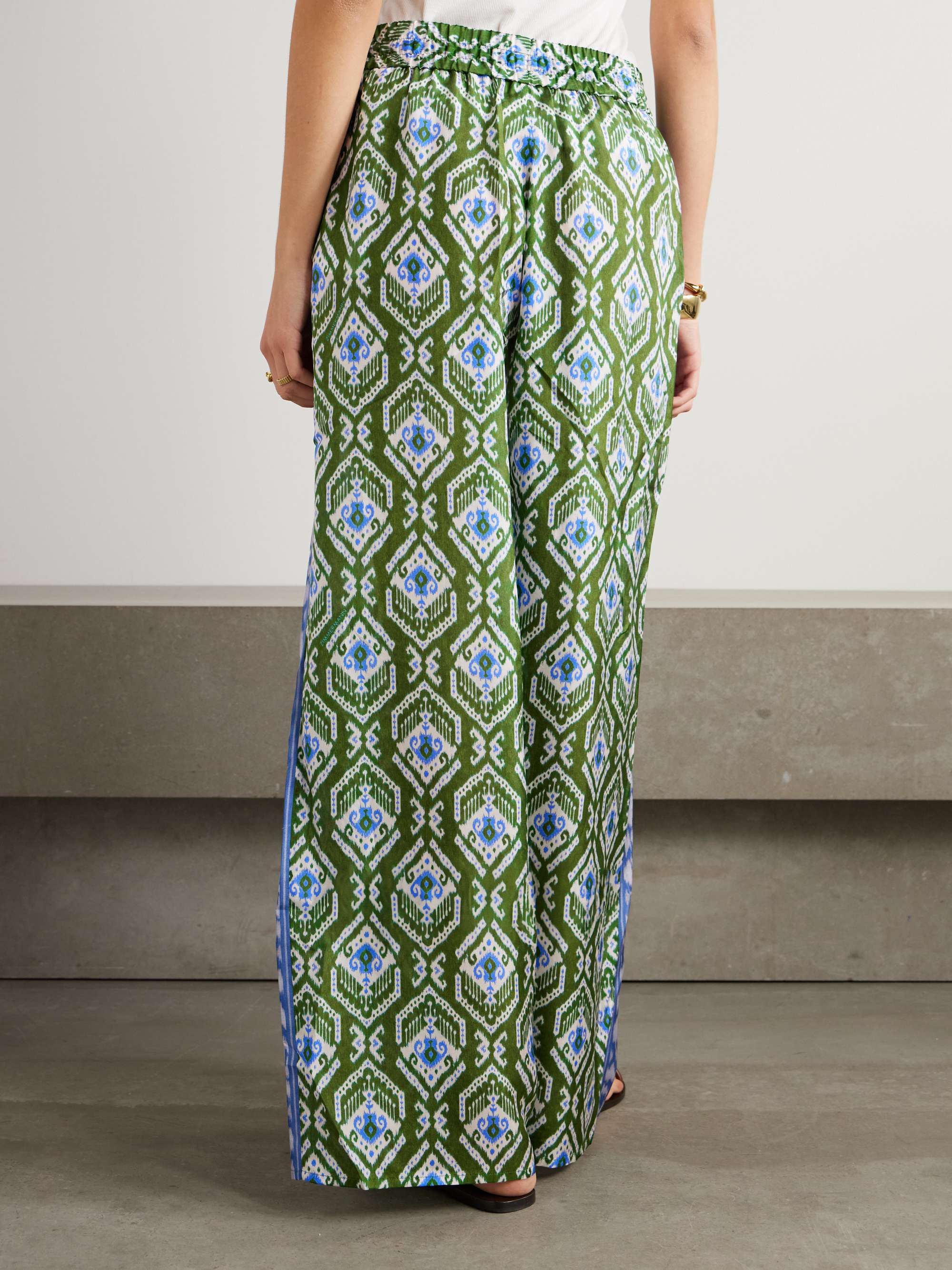 Wylie printed silk wide-leg pants view