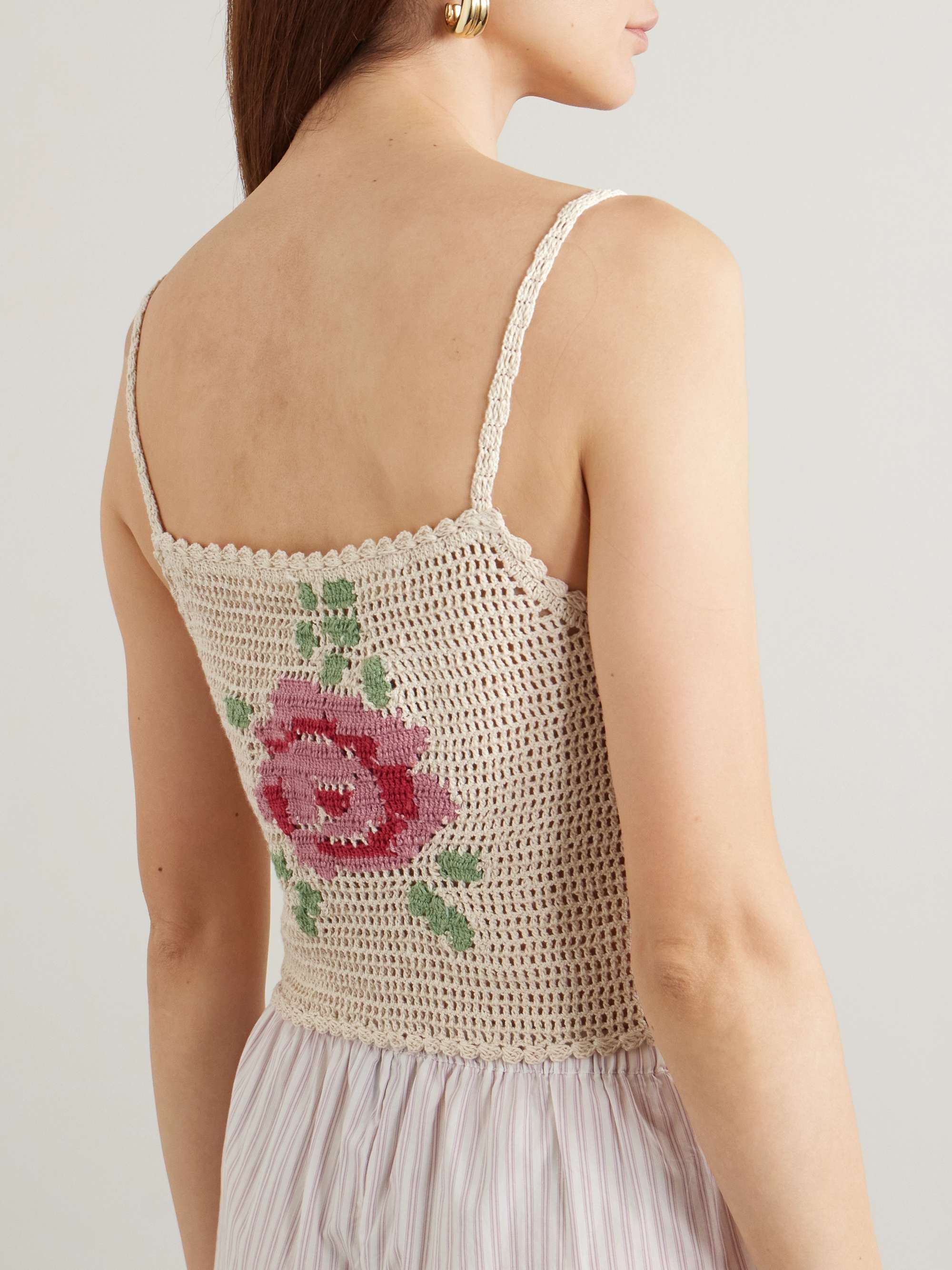 Elida crocheted cotton top view