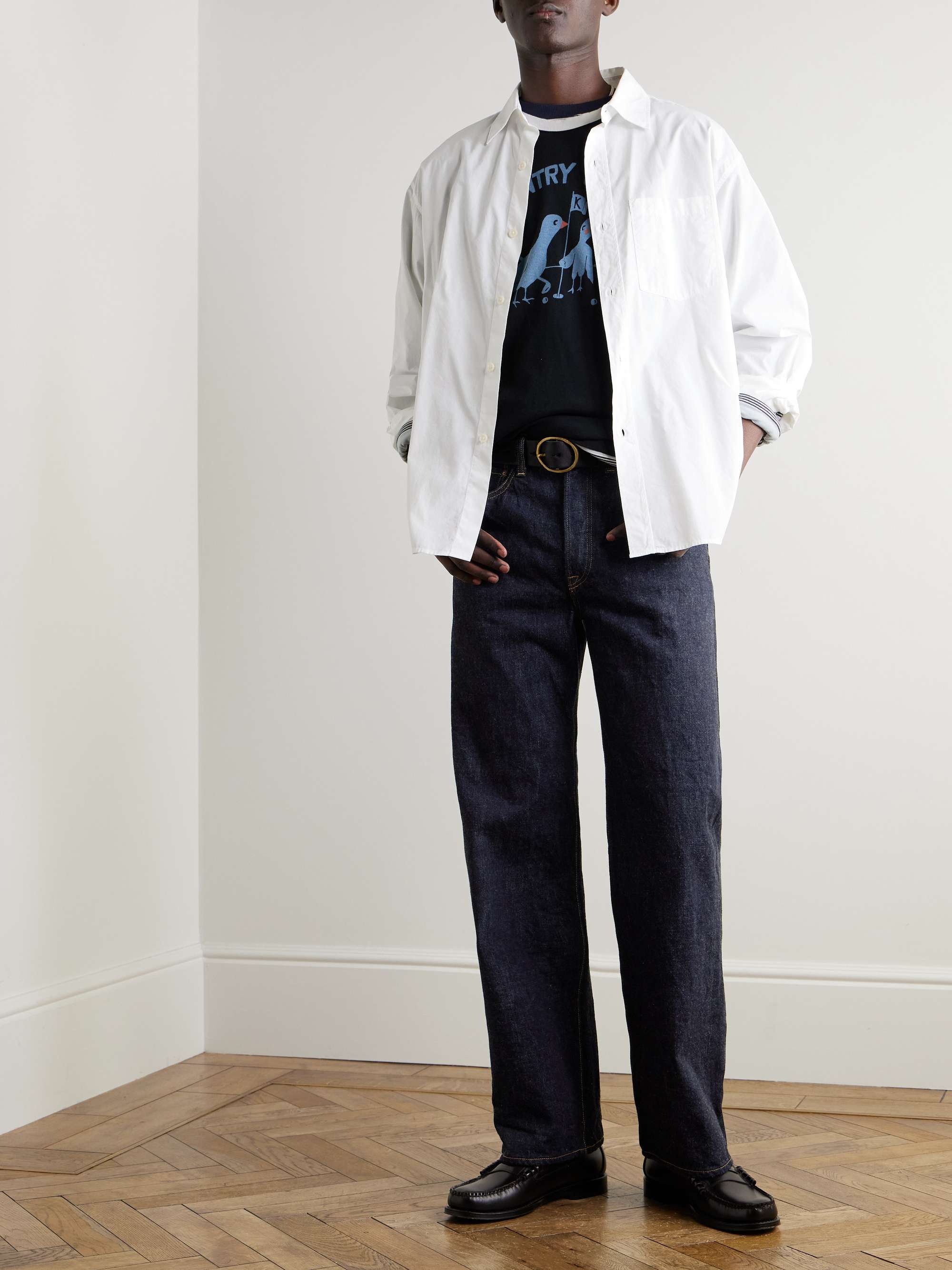 Monkey Cisco Straight-Leg Indigo-Dyed Selvedge Jeans view