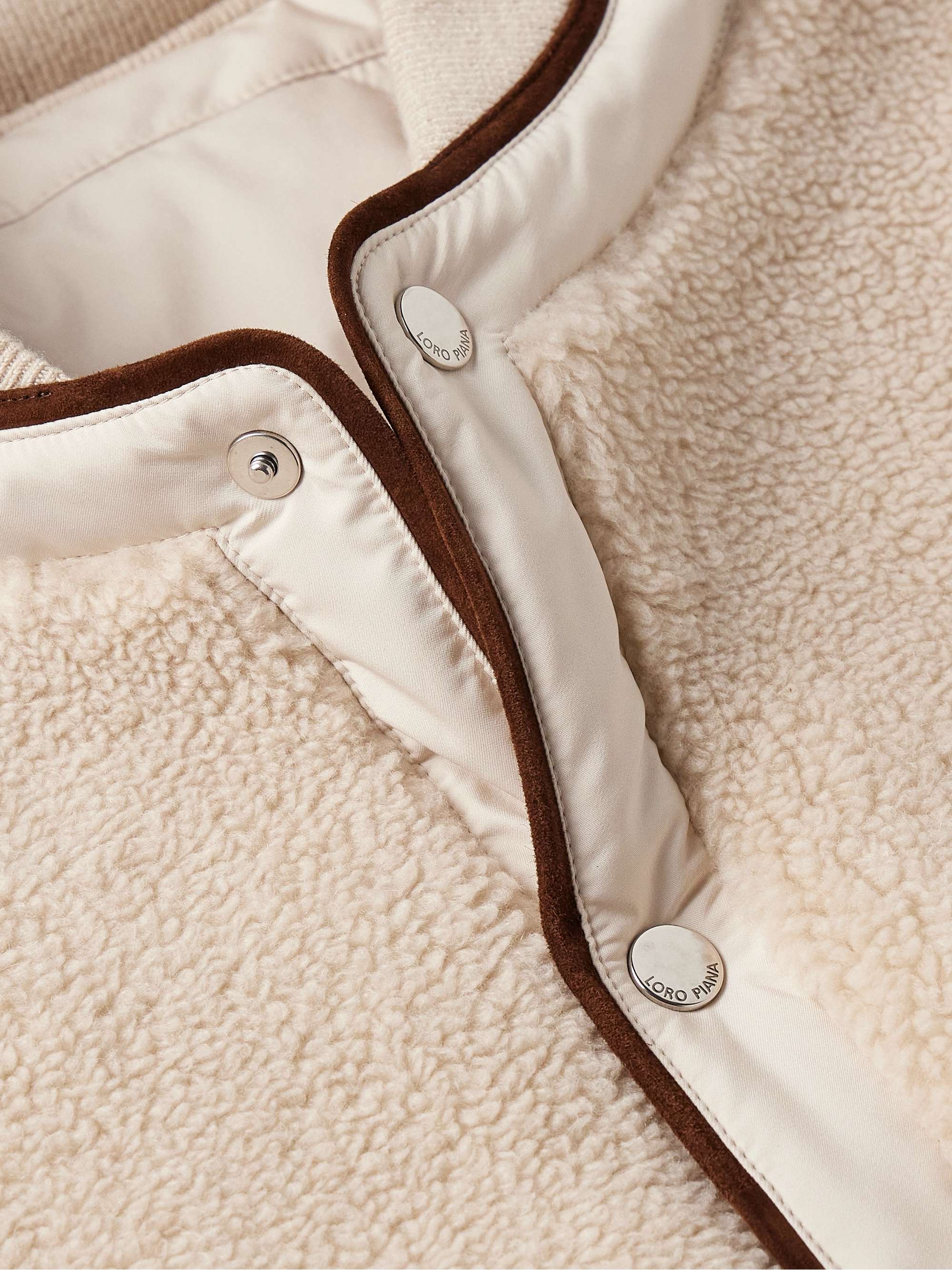 Arosa Reversible Suede-Trimmed Cashfur and Quilted Wind Shell Bomber Jacket view