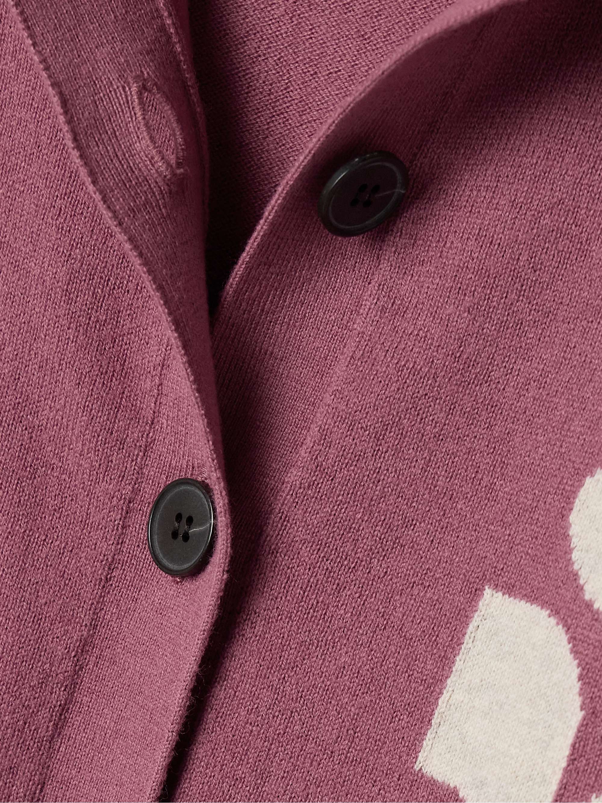 Newton intarsia cotton and wool-blend cardigan view
