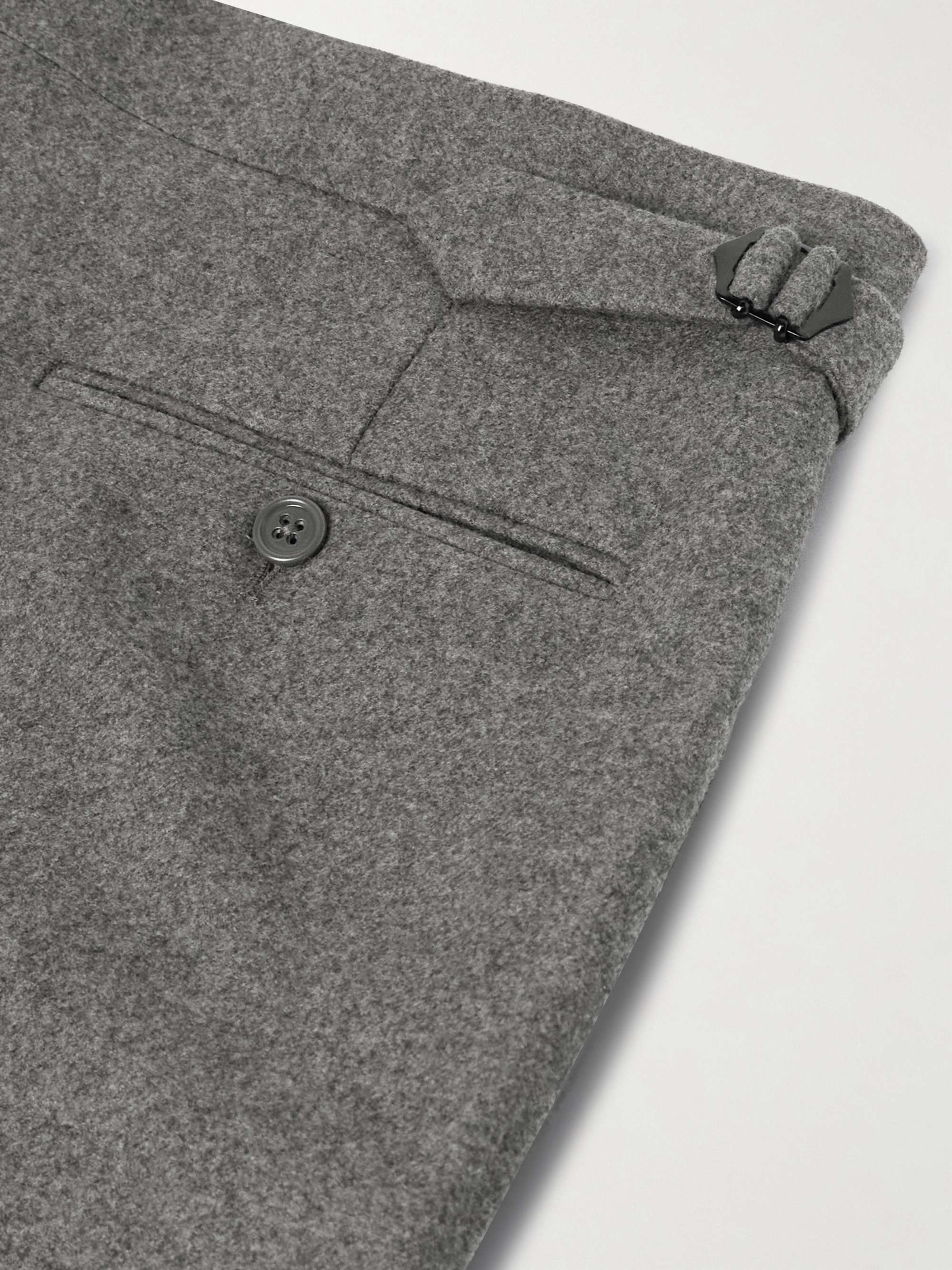 Gregory Straight-Leg Pleated Wool-Flannel Suit Trousers view