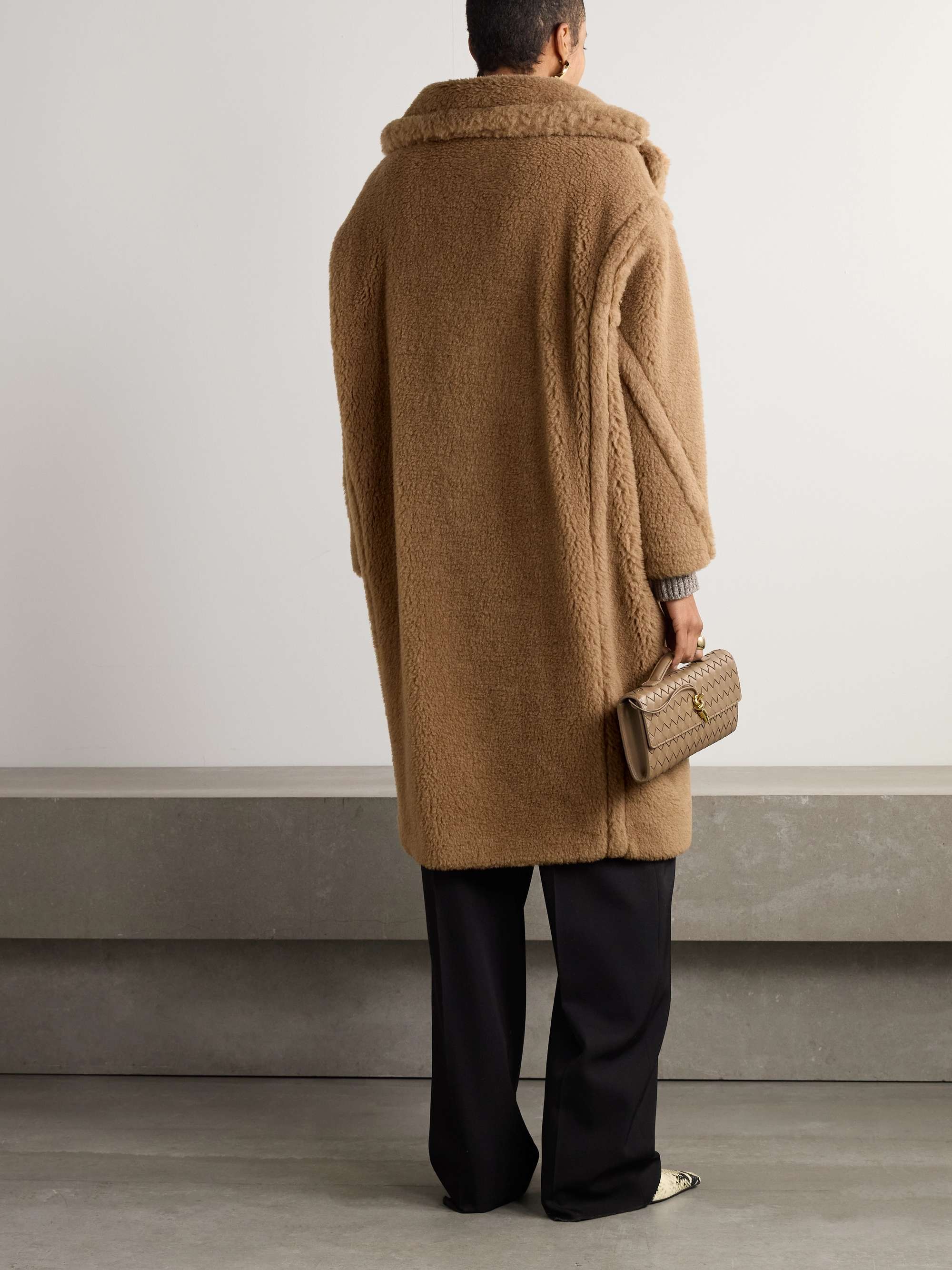 Teddy Bear Icon oversized camel hair and silk-blend coat view