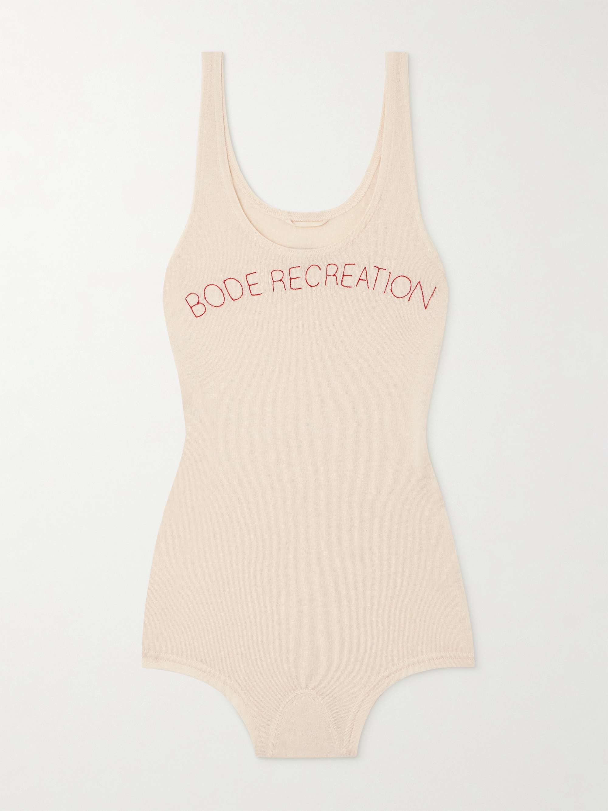 Shelly embroidered Pima cotton and alpaca-blend bodysuit view