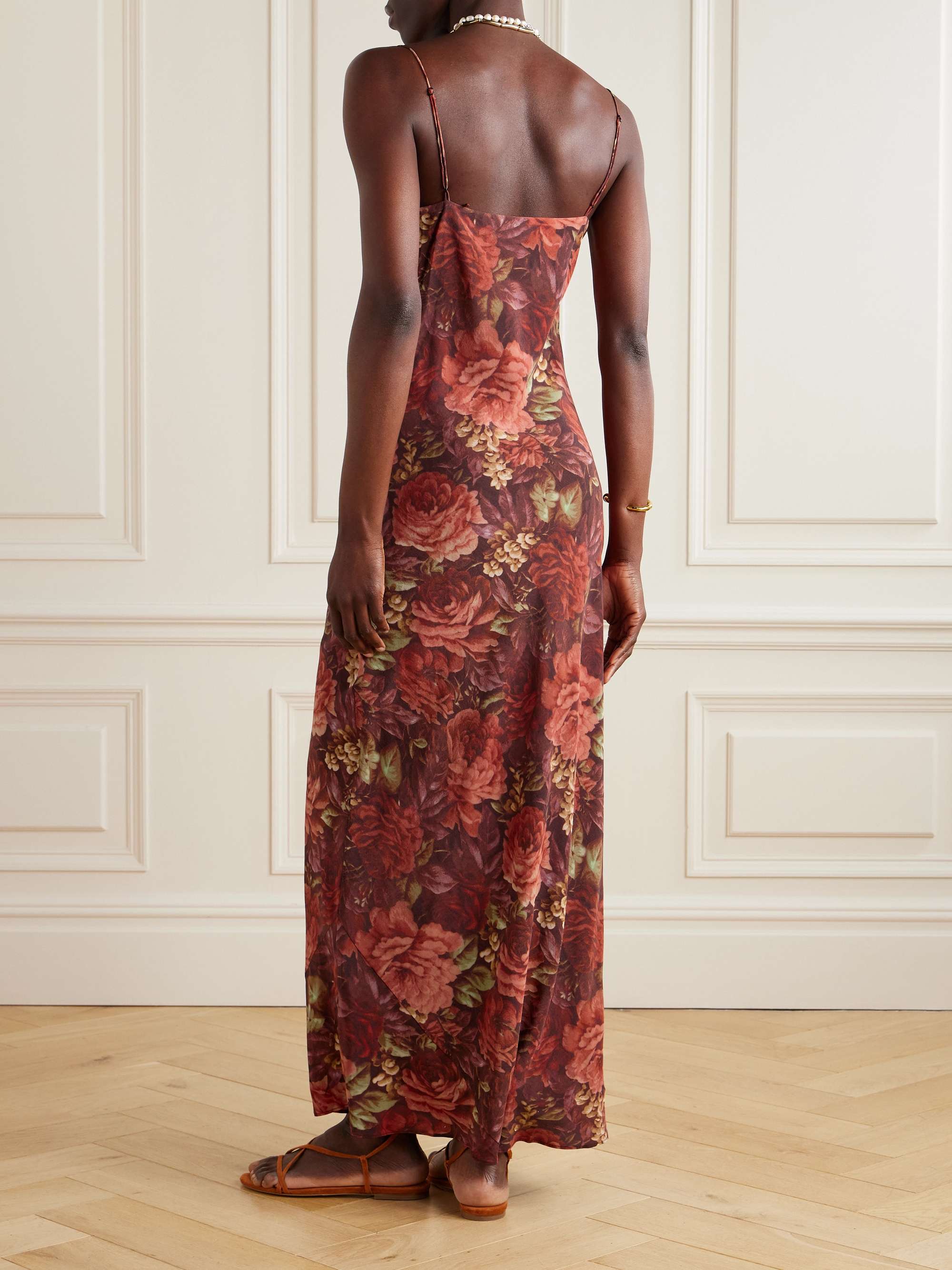 Zelie floral-print silk maxi dress view