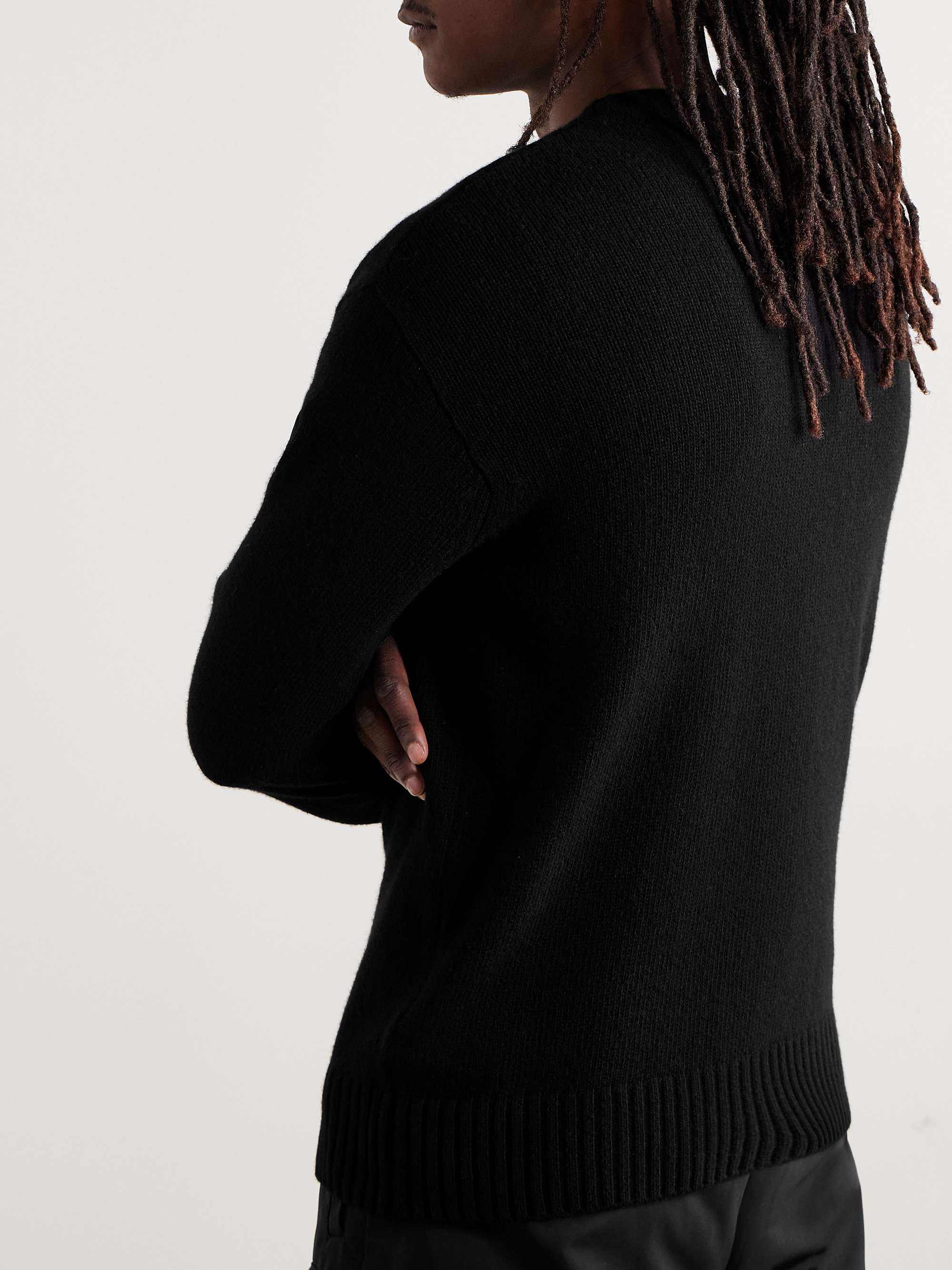 Logo-Appliquéd Virgin Wool and Cashmere-Blend Sweater view