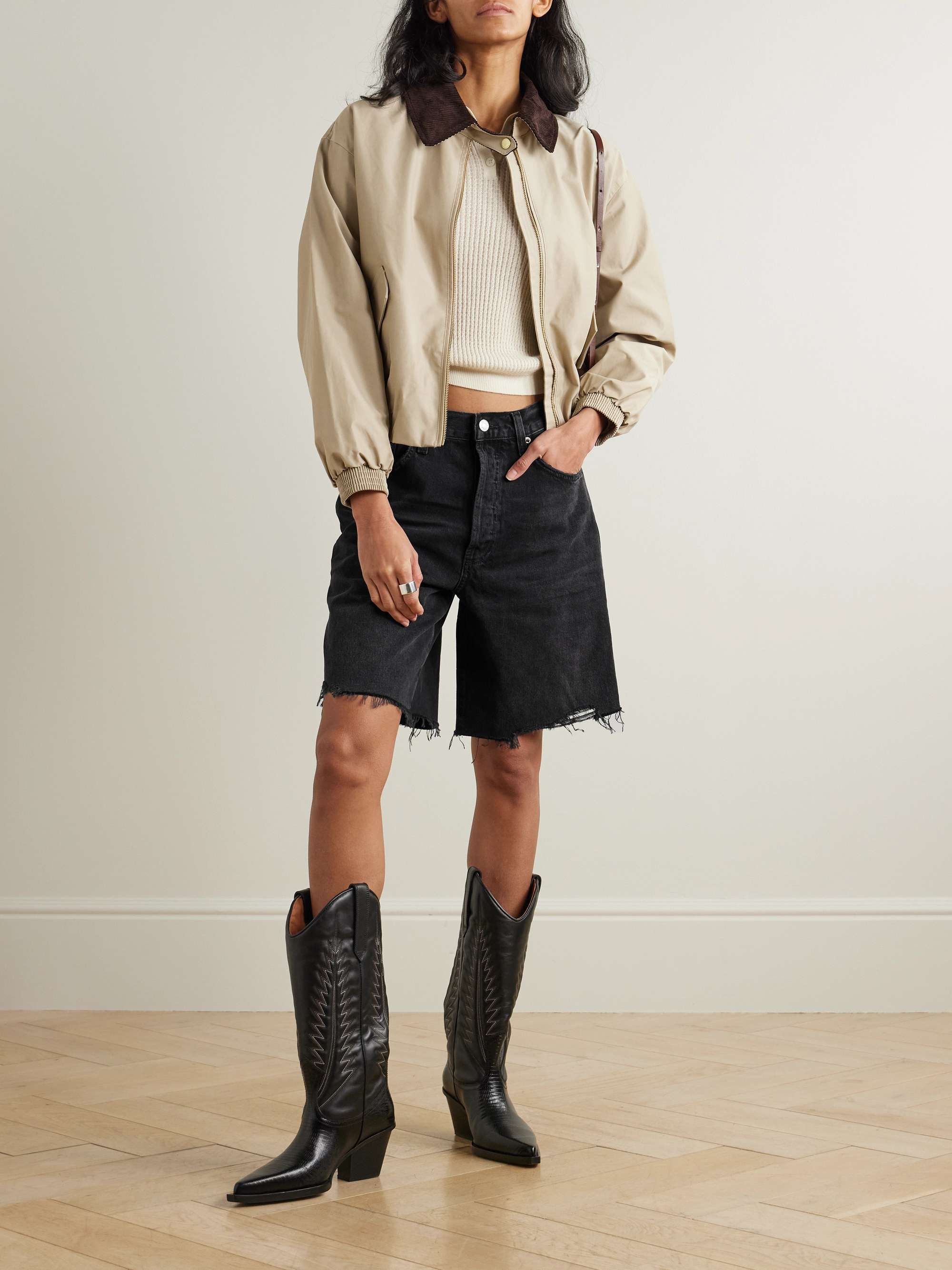 Indra distressed denim shorts view