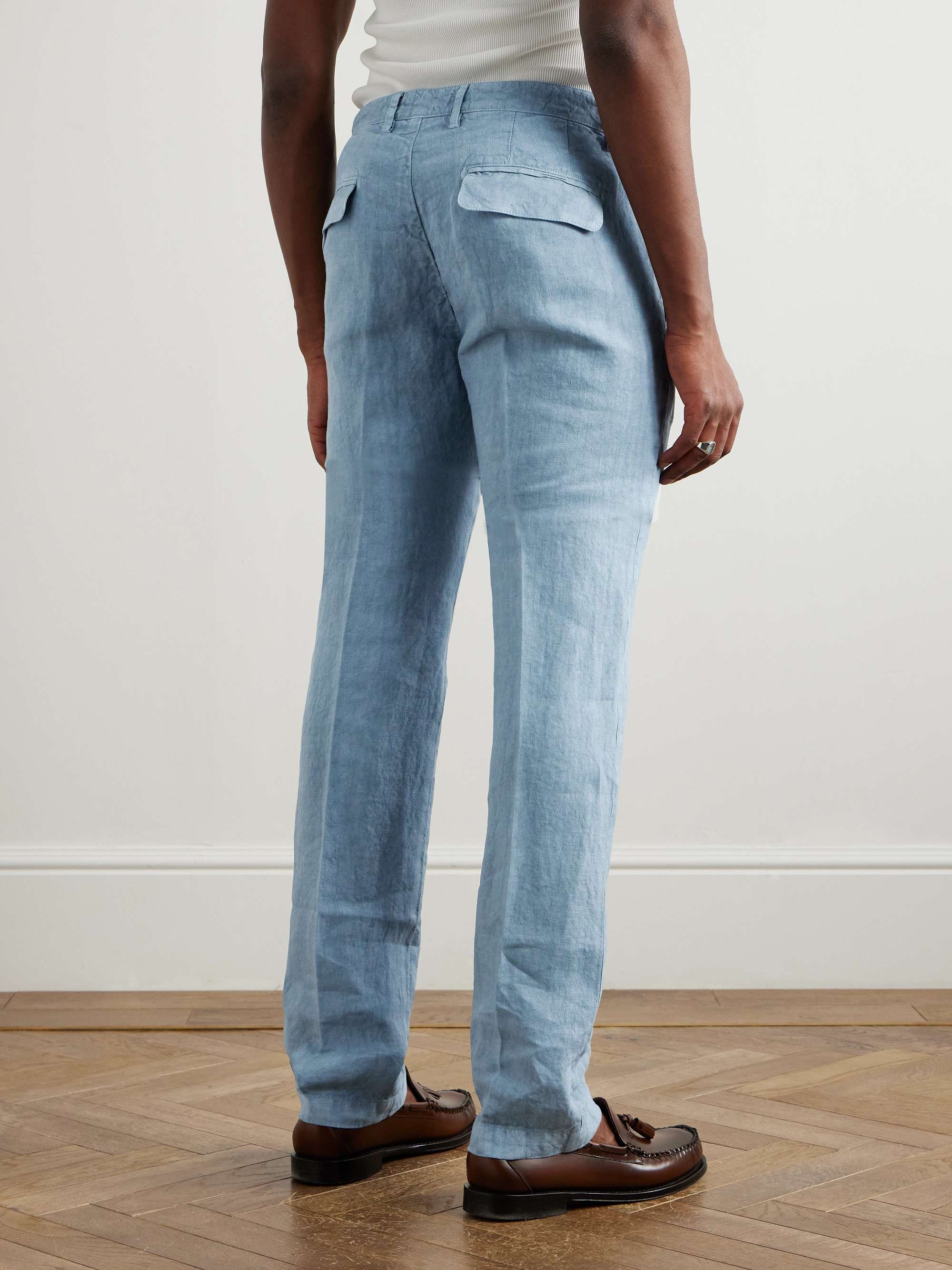 Ionio2 Straight-Leg Pleated Linen Trousers view