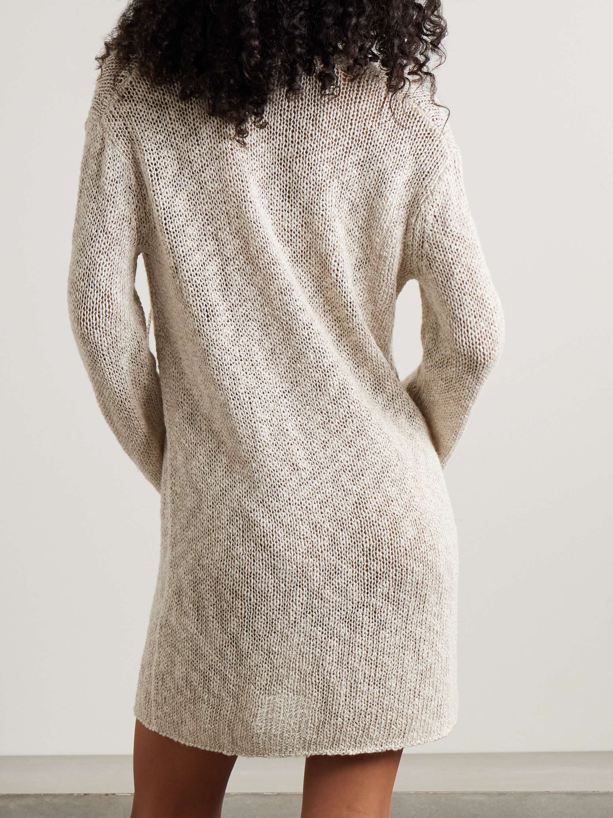 Open-knit cotton and linen-blend tunic view