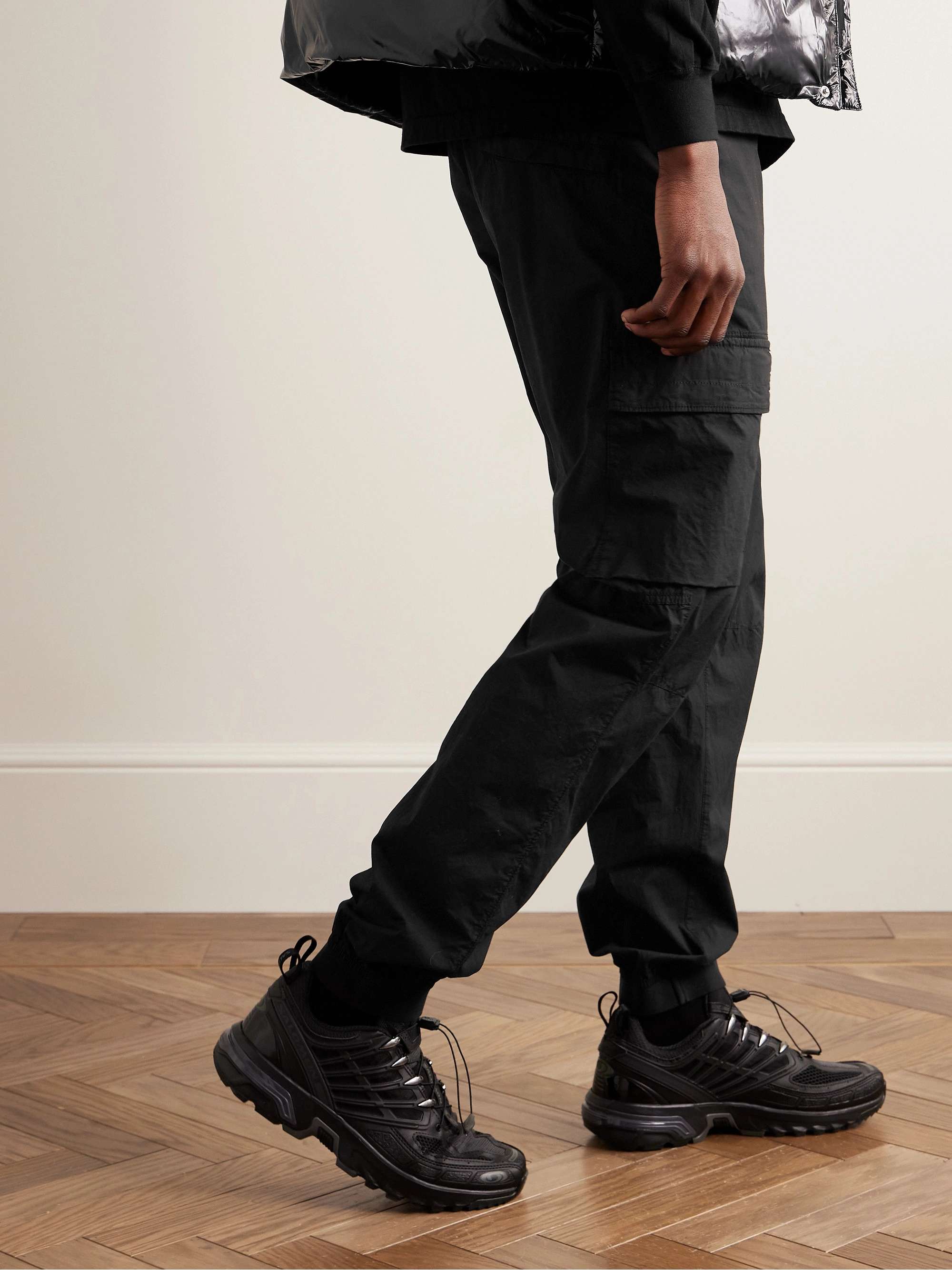 Tapered Garment-Dyed Cotton-Blend Cargo Trousers view