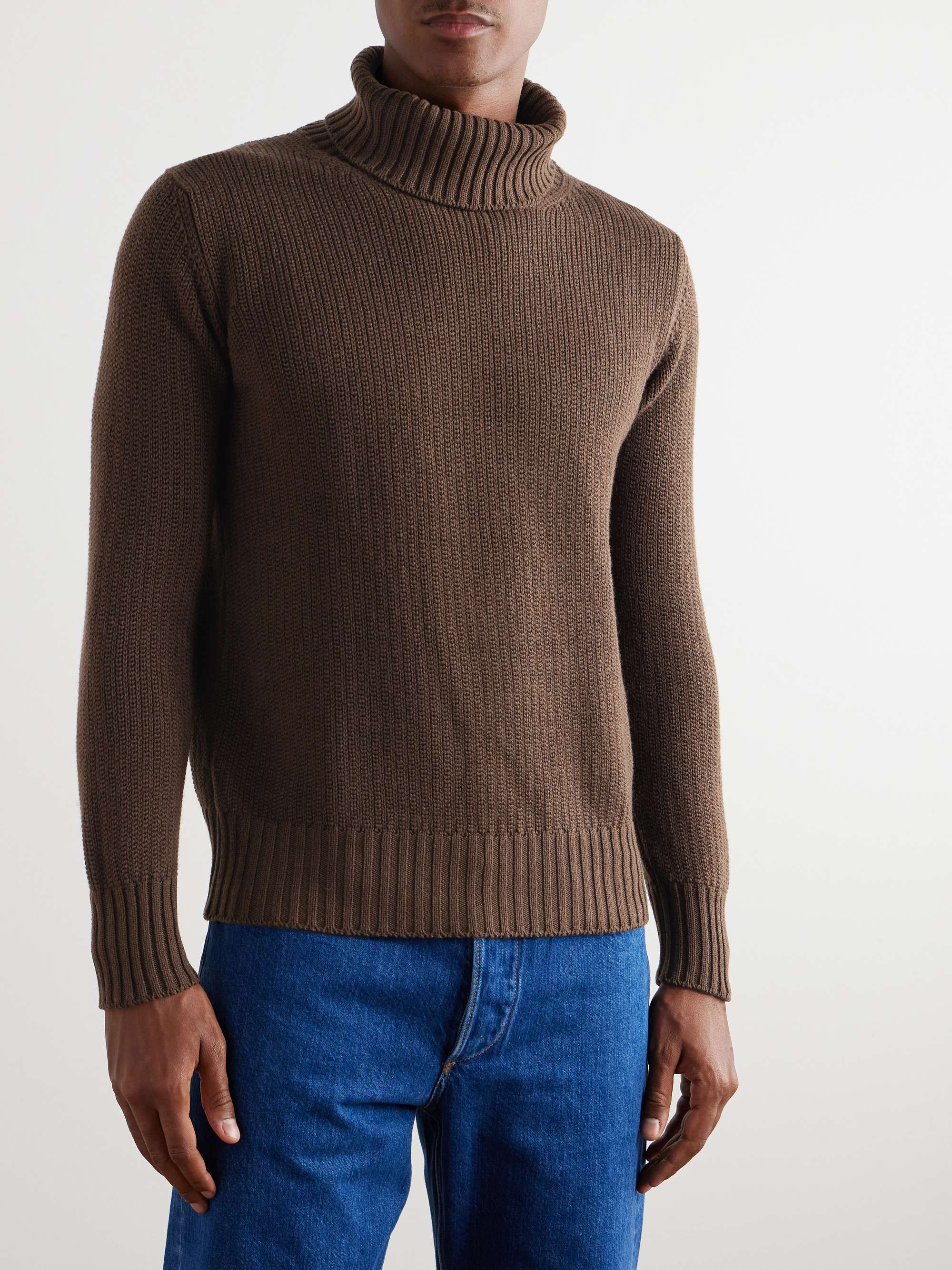 Slim-Fit Ribbed Cashmere Rollneck Sweater view