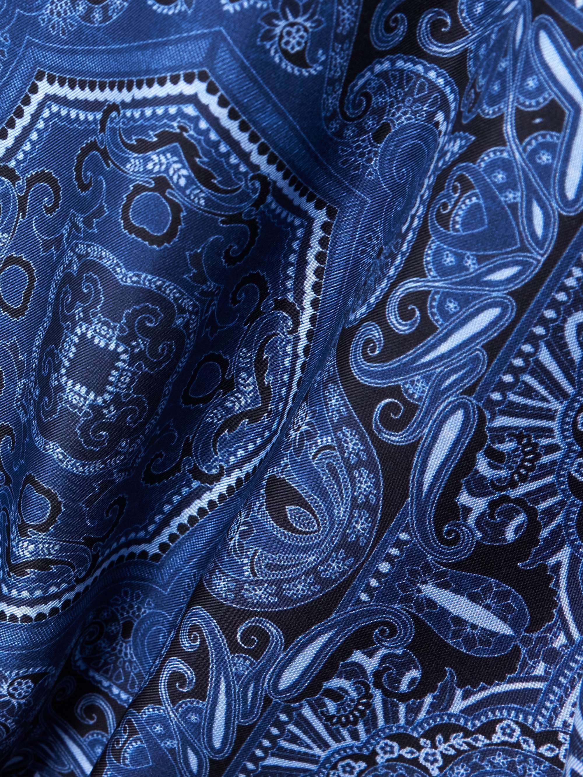 Paisley-print silk twill-and cotton-poplin shirt view