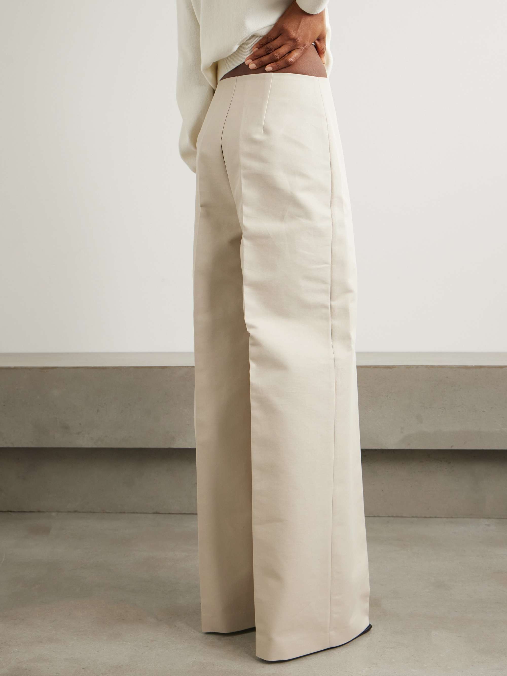 Cotton-twill wide-leg pants view