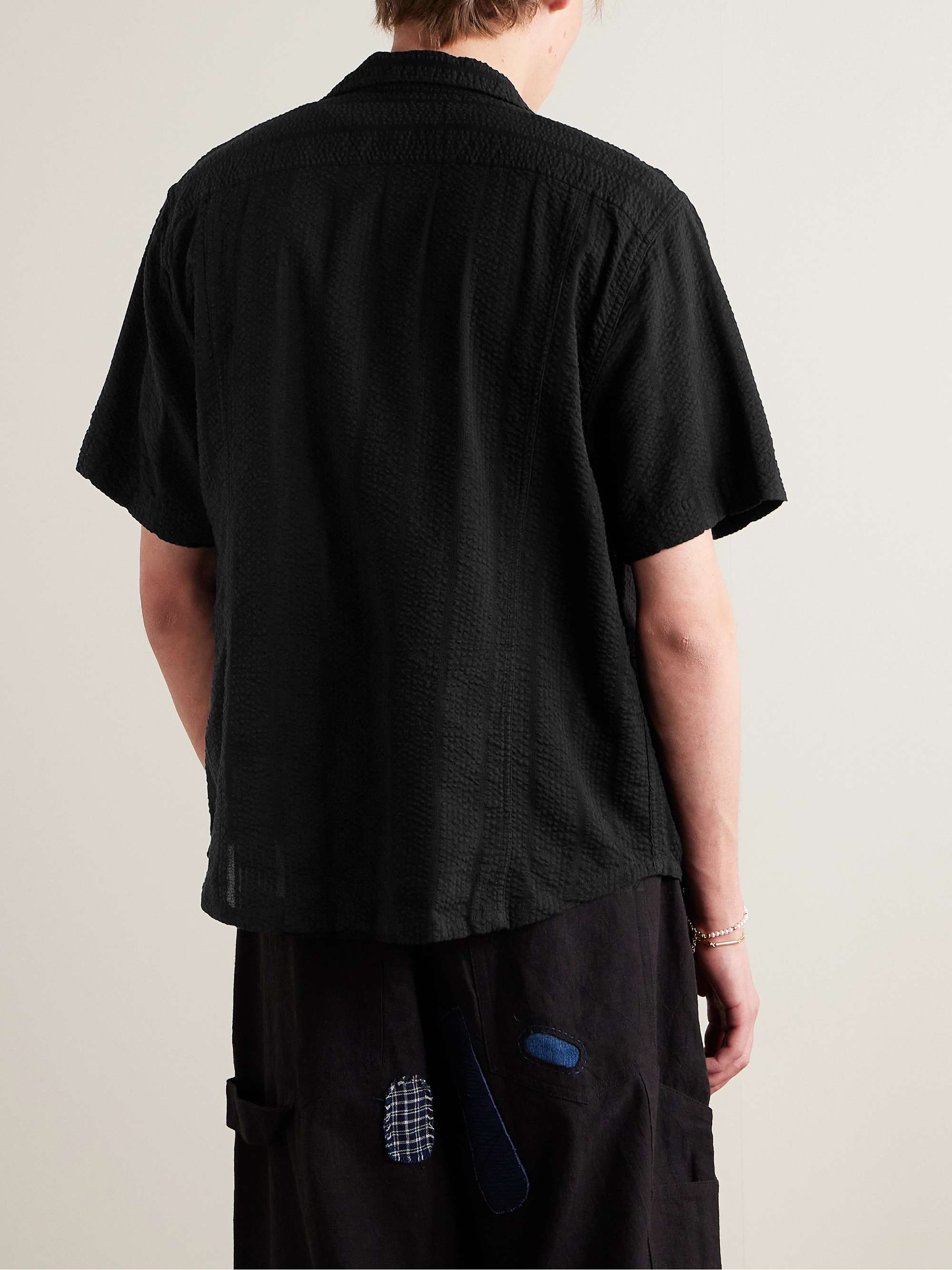Camp-Collar Striped Cotton-Seersucker Shirt view