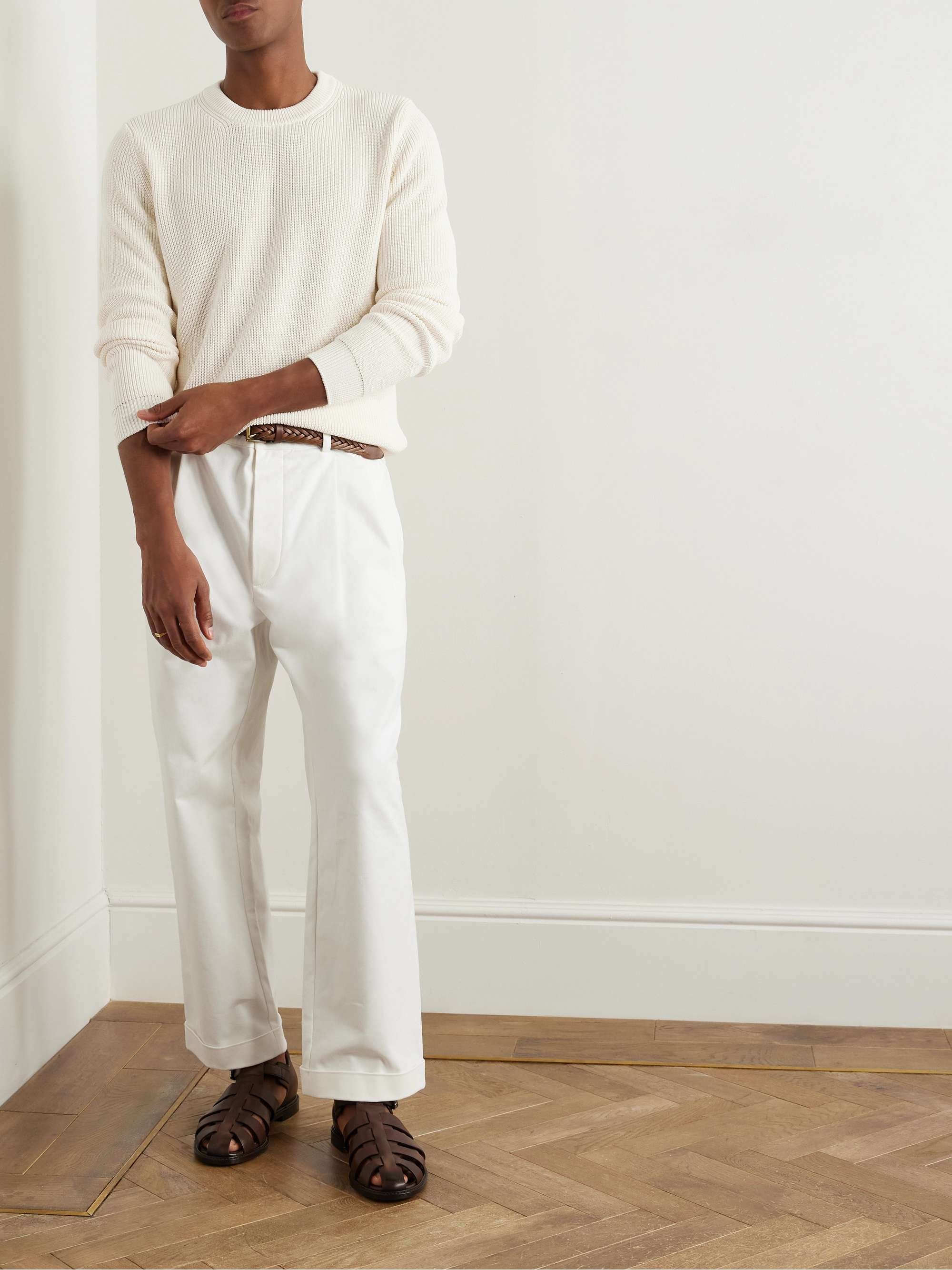 Zanone Ribbed Cotton-Crêpe Sweater view