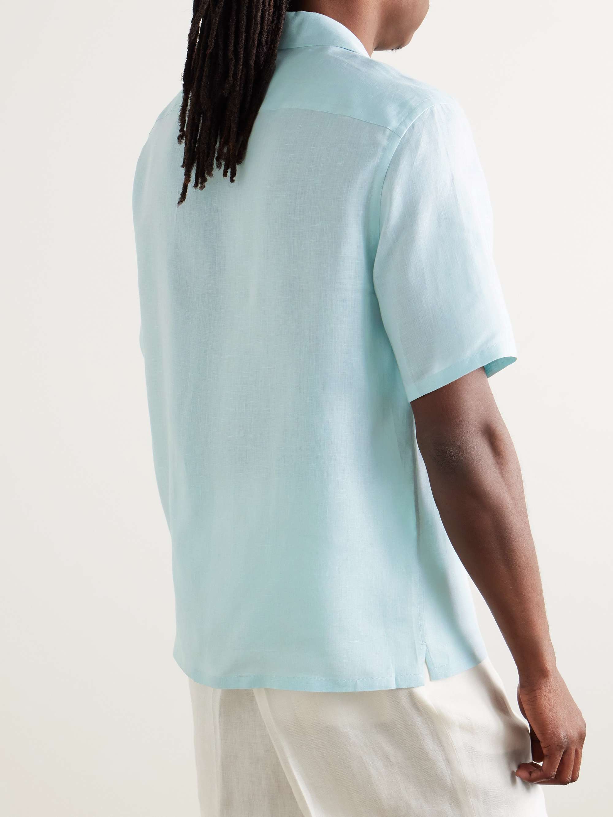Convertible-Collar Oasi Linen Shirt view