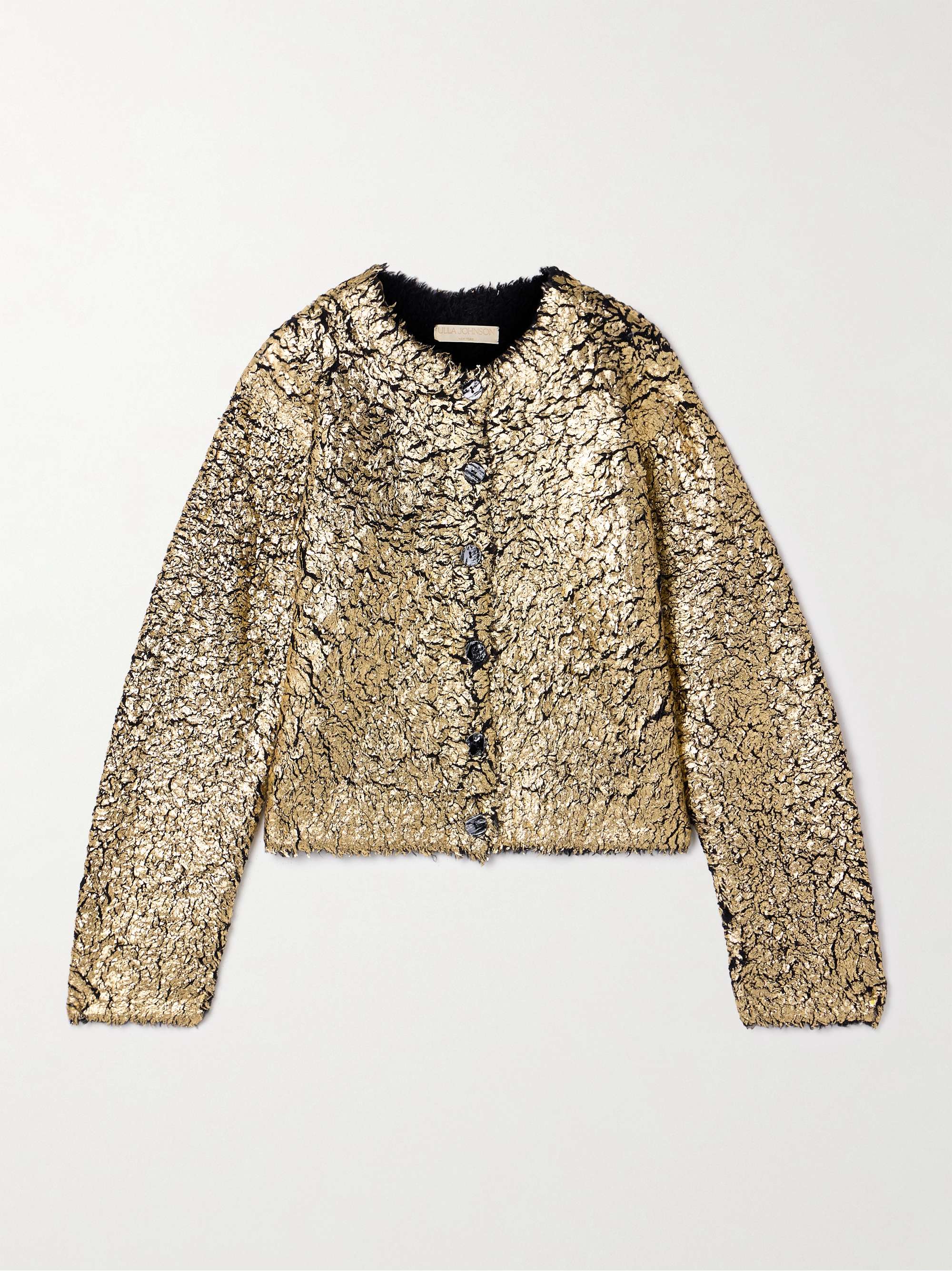 Keira brushed coated wool-blend cardigan view