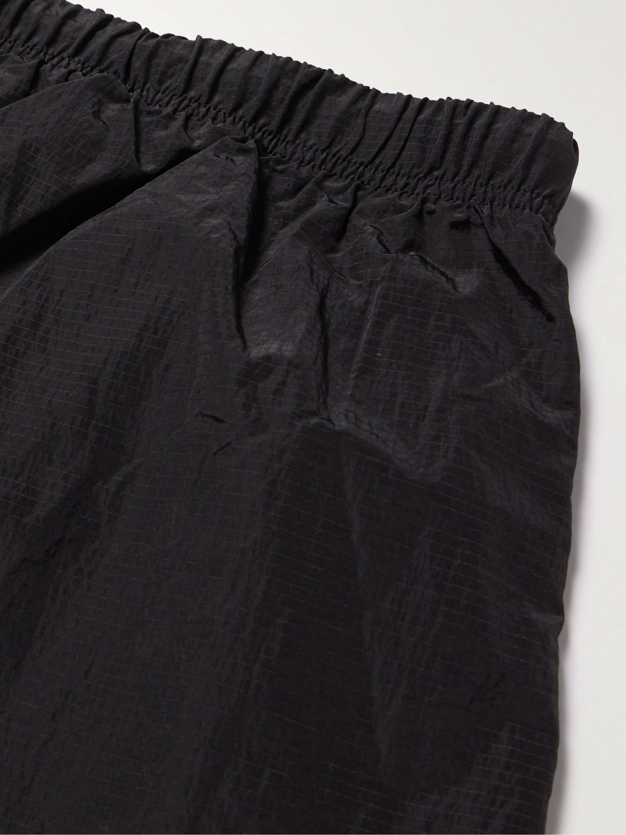 Straight-Leg Crinkled Nylon-Ripstop Drawstring Trousers view
