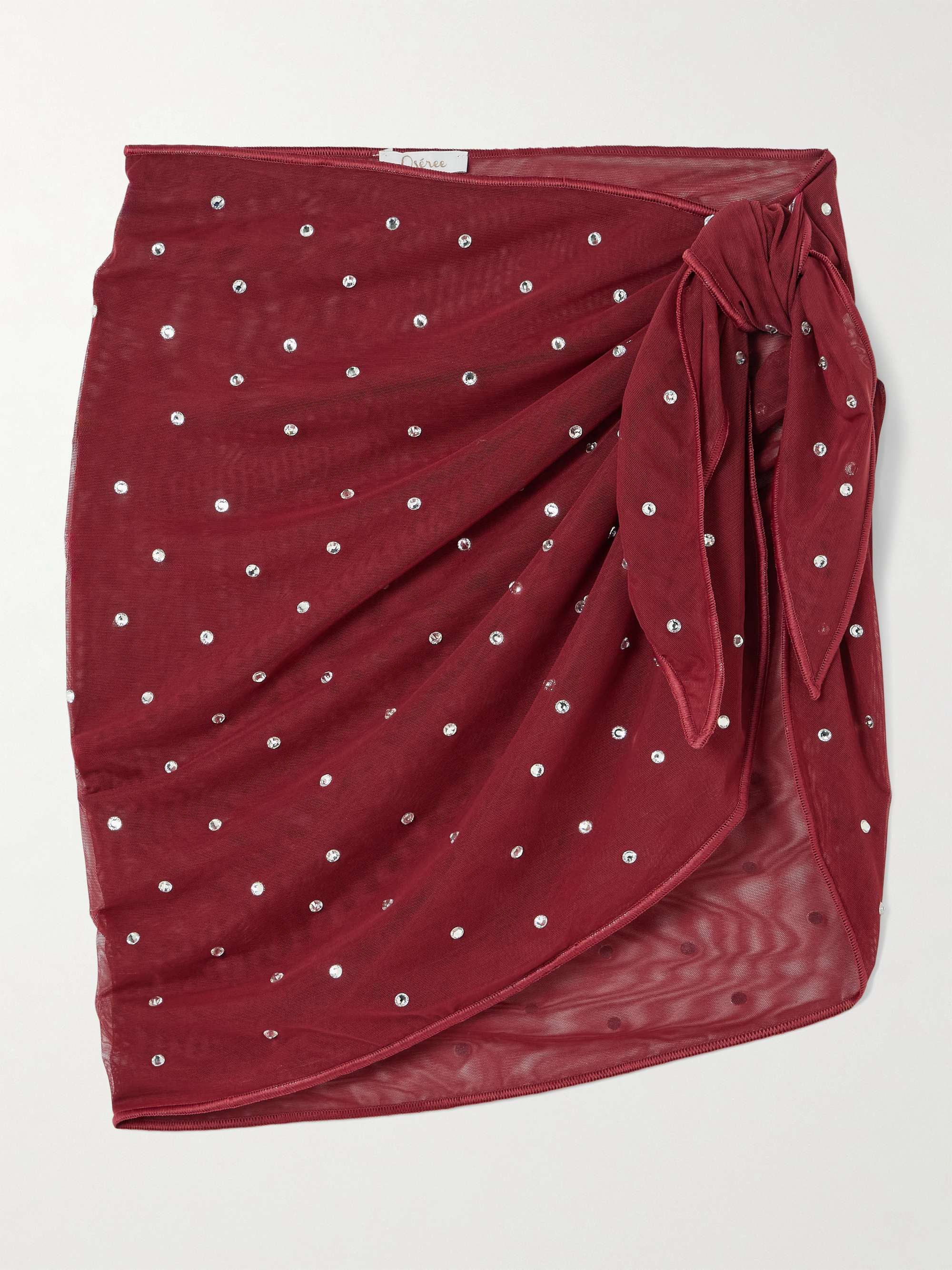 Crystal-embellished stretch-mesh pareo view