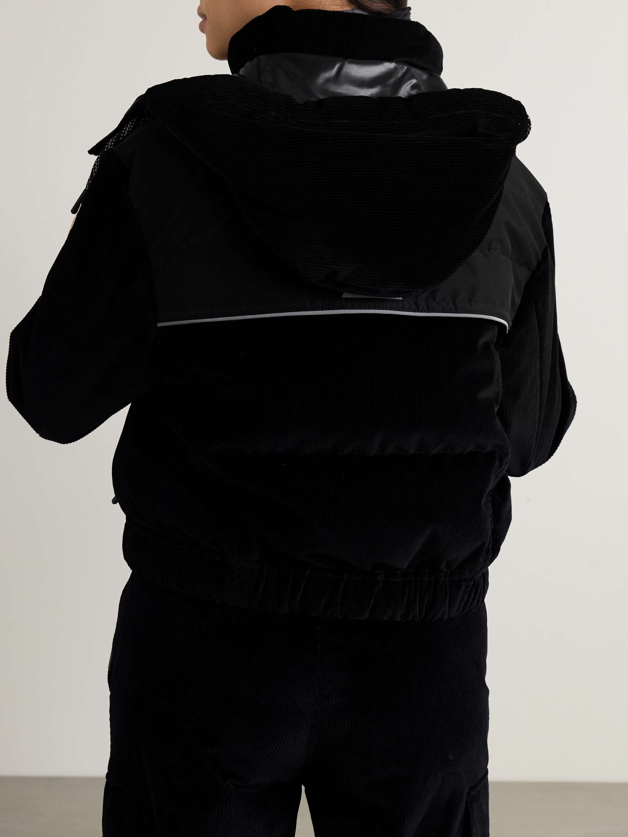Spinas shell and canvas-trimmed quilted stretch-cotton corduroy down jacket view