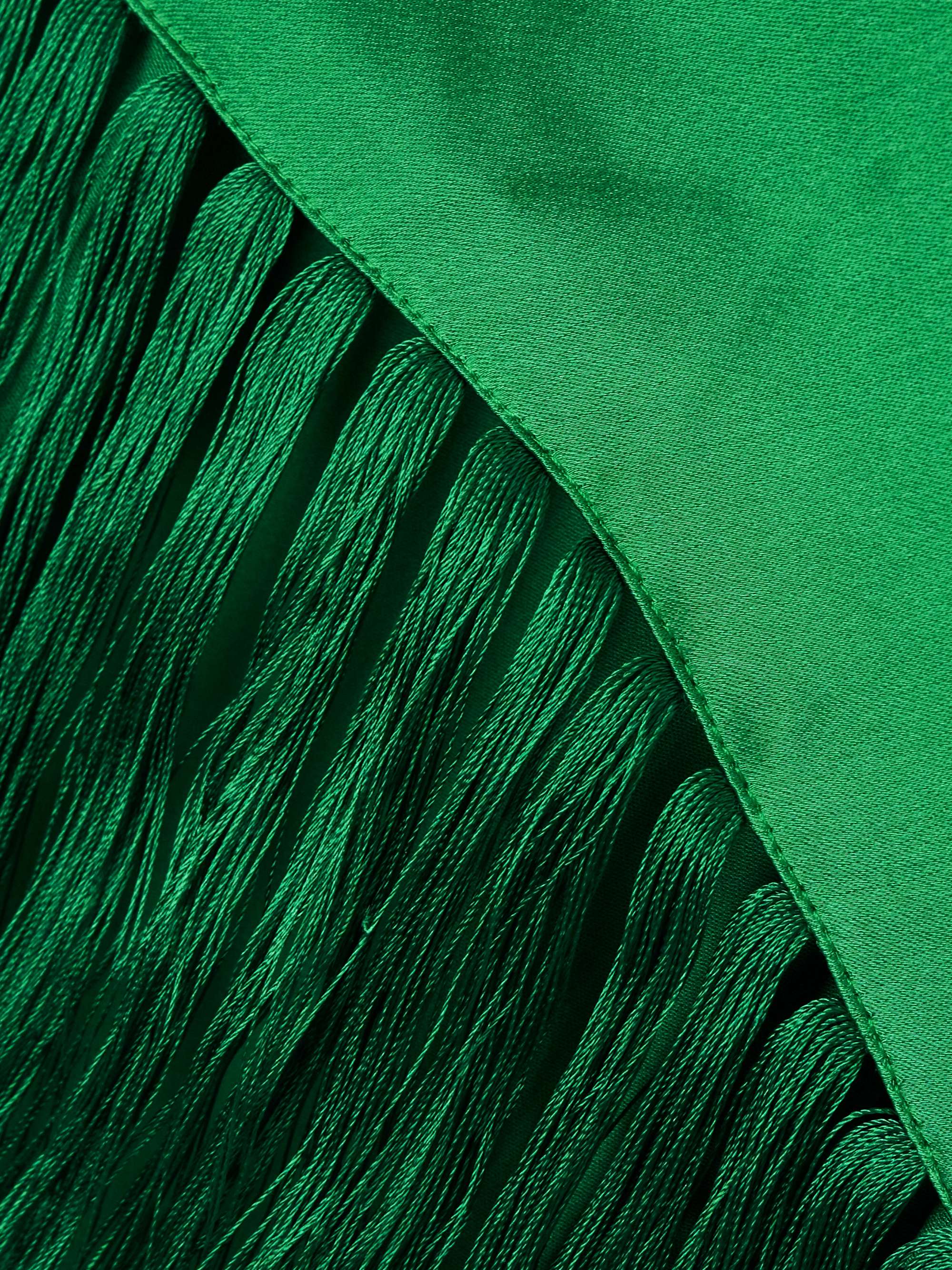 Mounia wrap-effect fringed crepe gown view