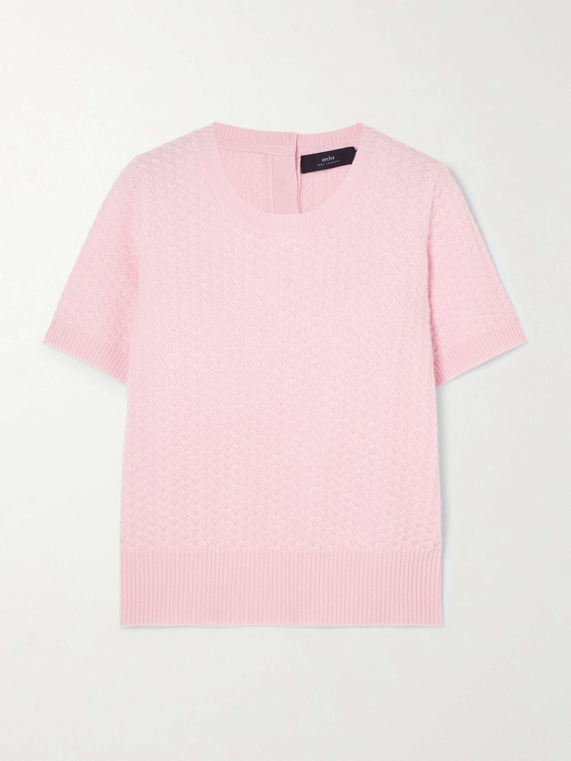 Antibes textured-knit organic cashmere top view