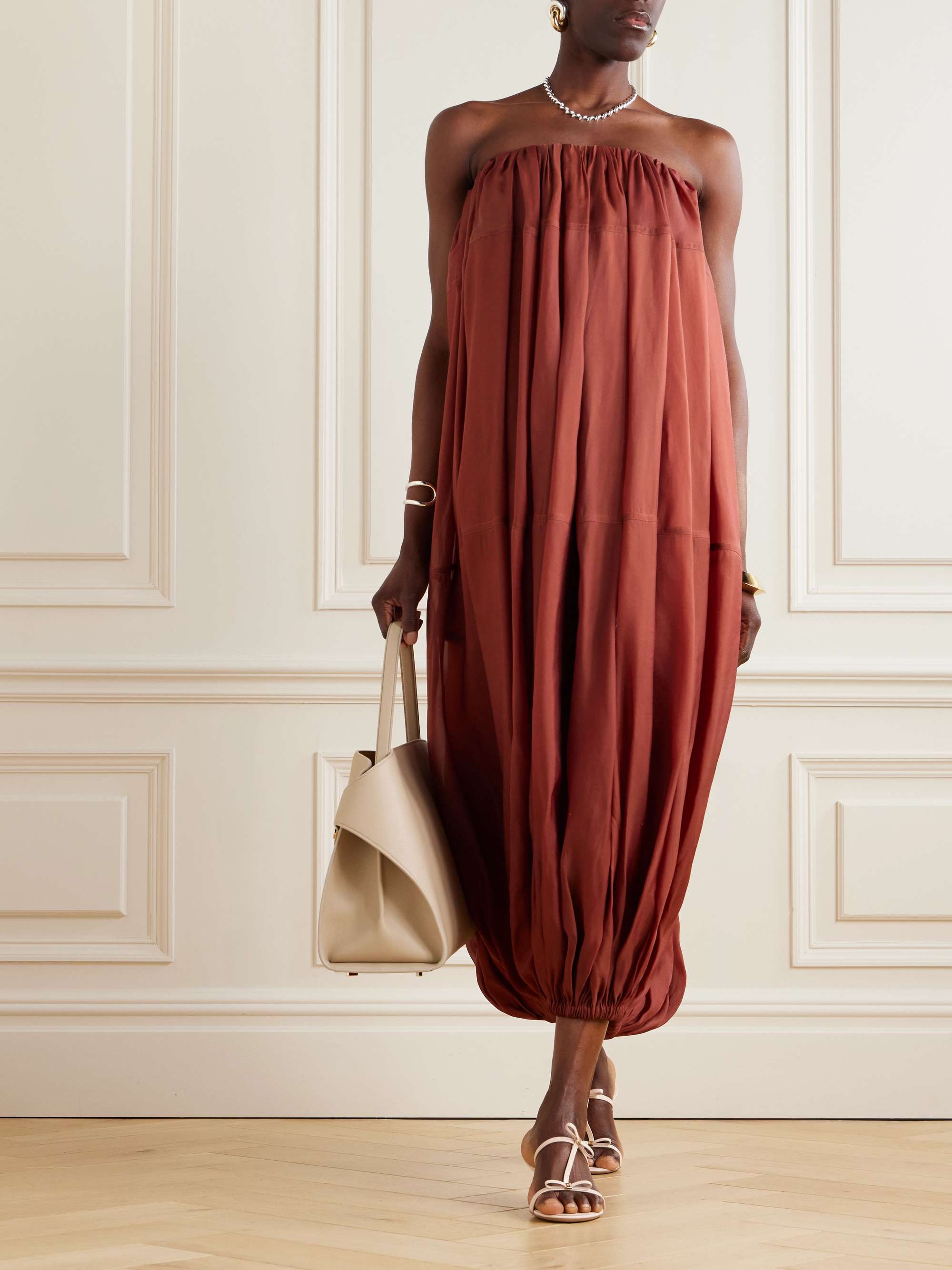 Strapless jersey gown view