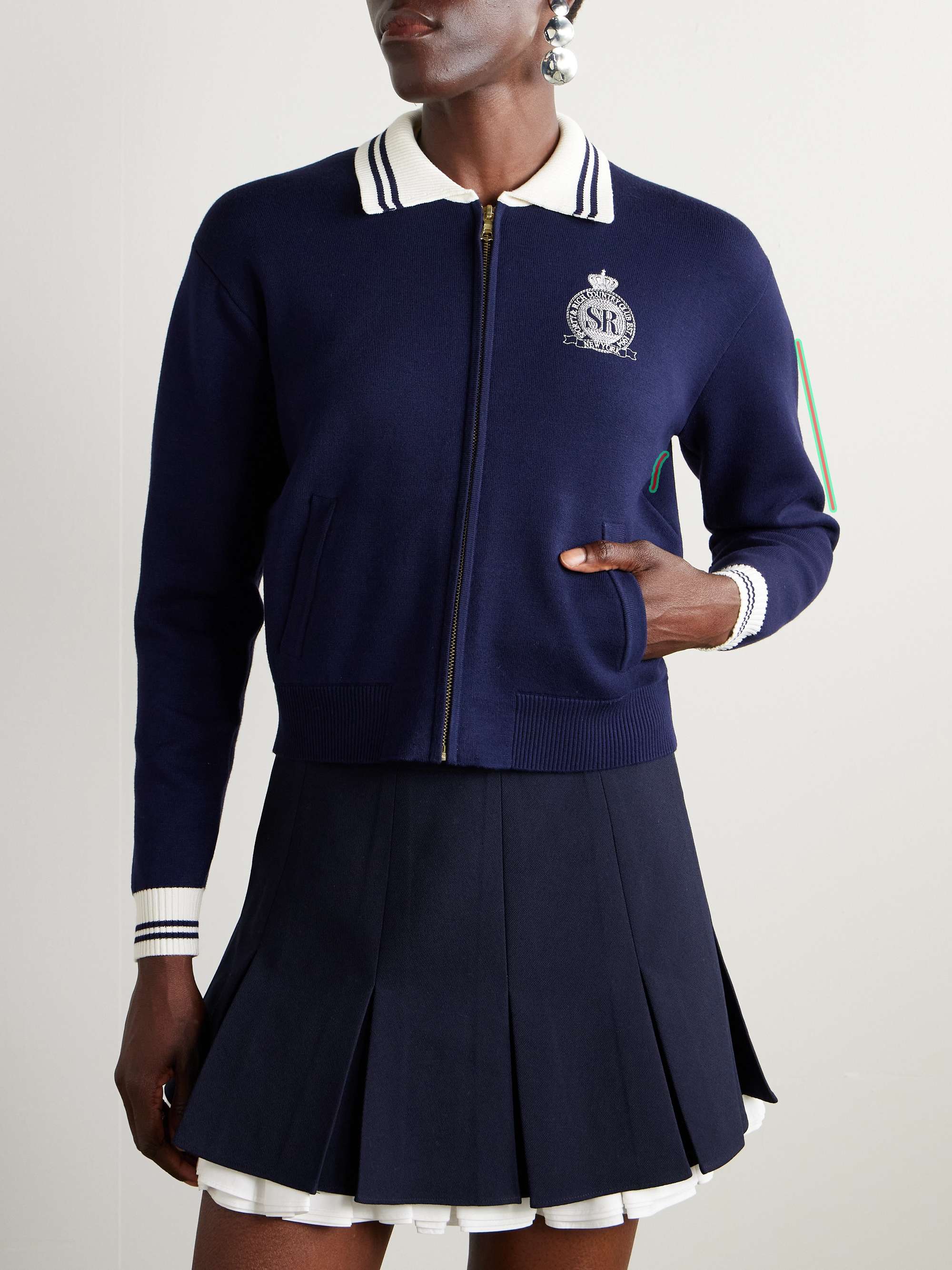 Royal Club embroidered striped knitted cardigan view