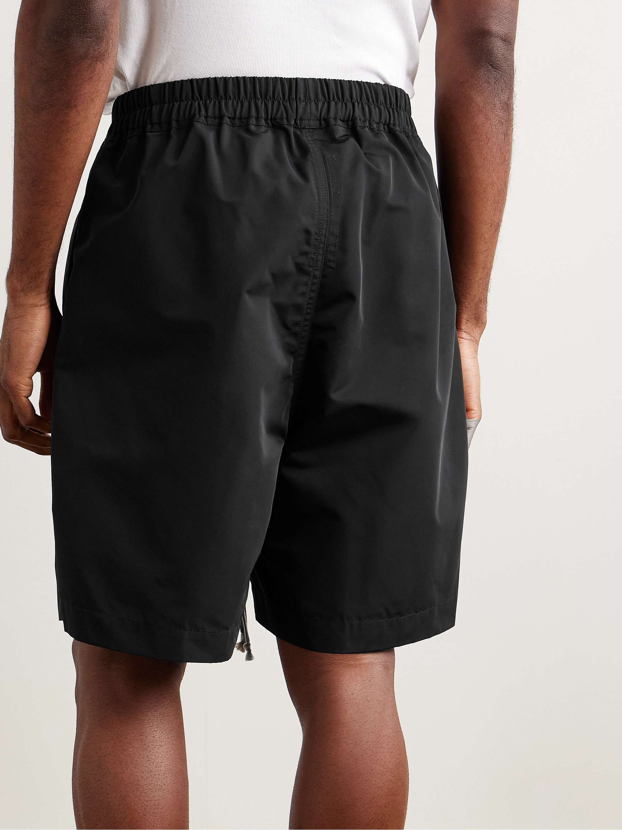Wide-Leg Shell Drawstring Shorts view