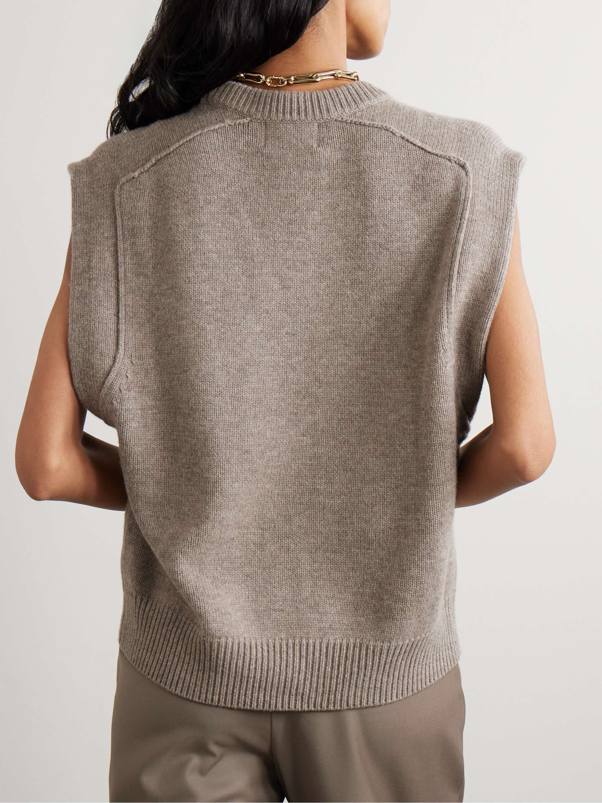 Mari merino wool and cashmere-blend vest view