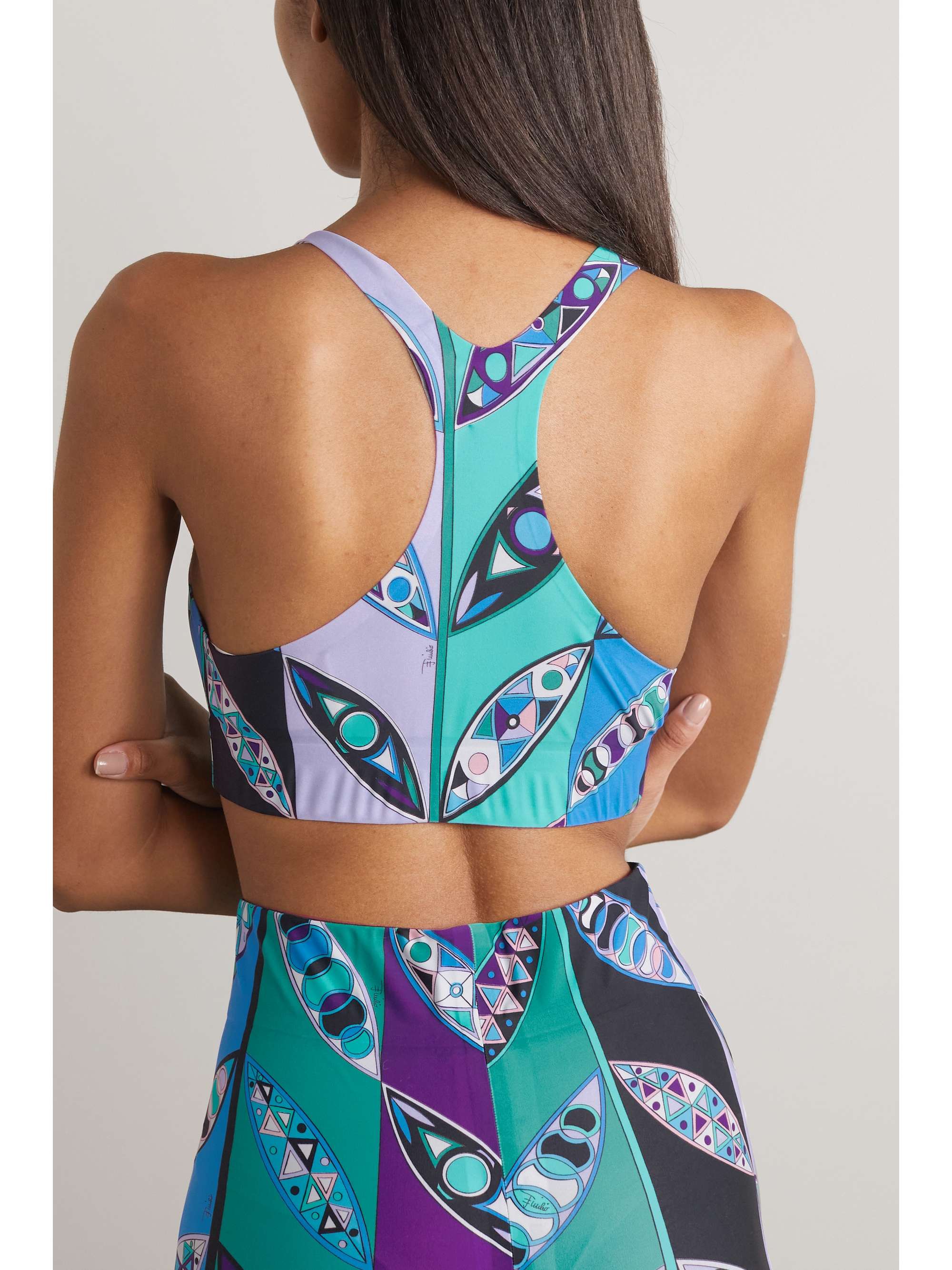 Printed stretch sports bra view