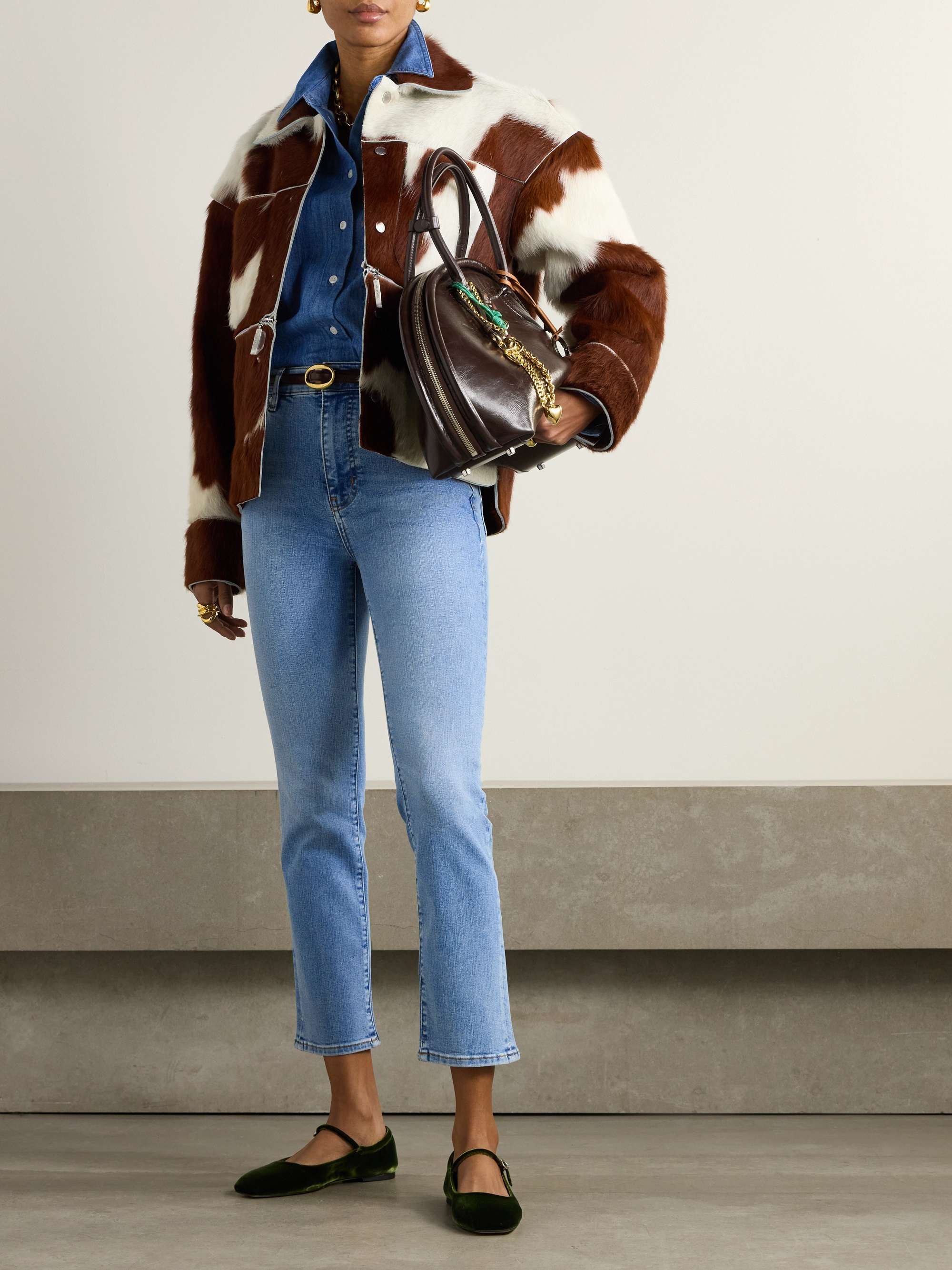 The Pencil cropped high-rise skinny jeans view