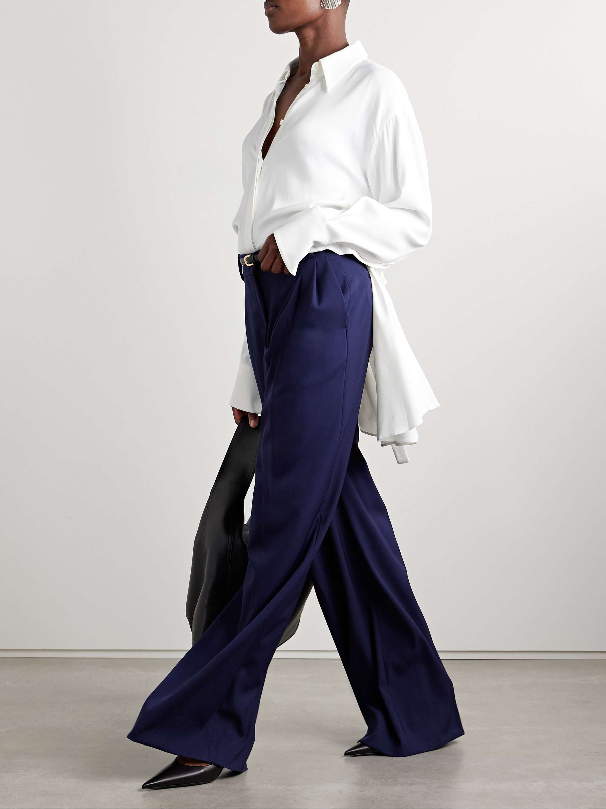 Satin-crepe shirt view