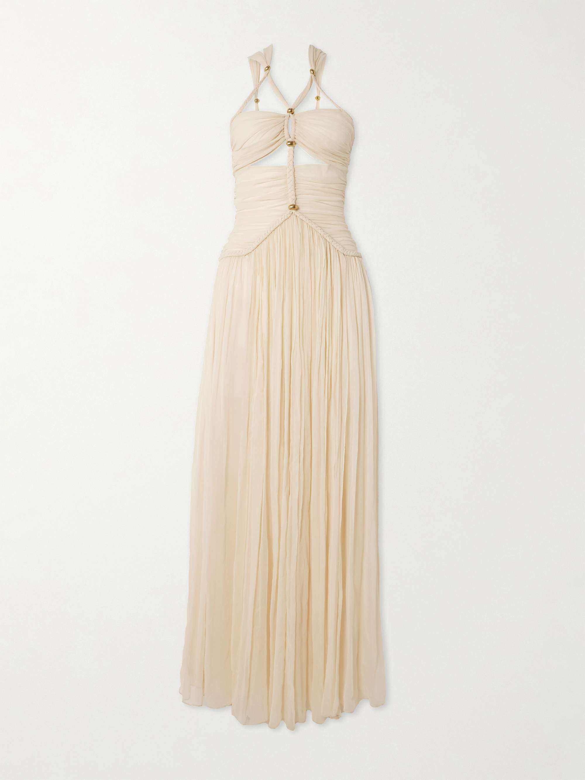 Rafael embellished braided silk-crepon maxi dress view