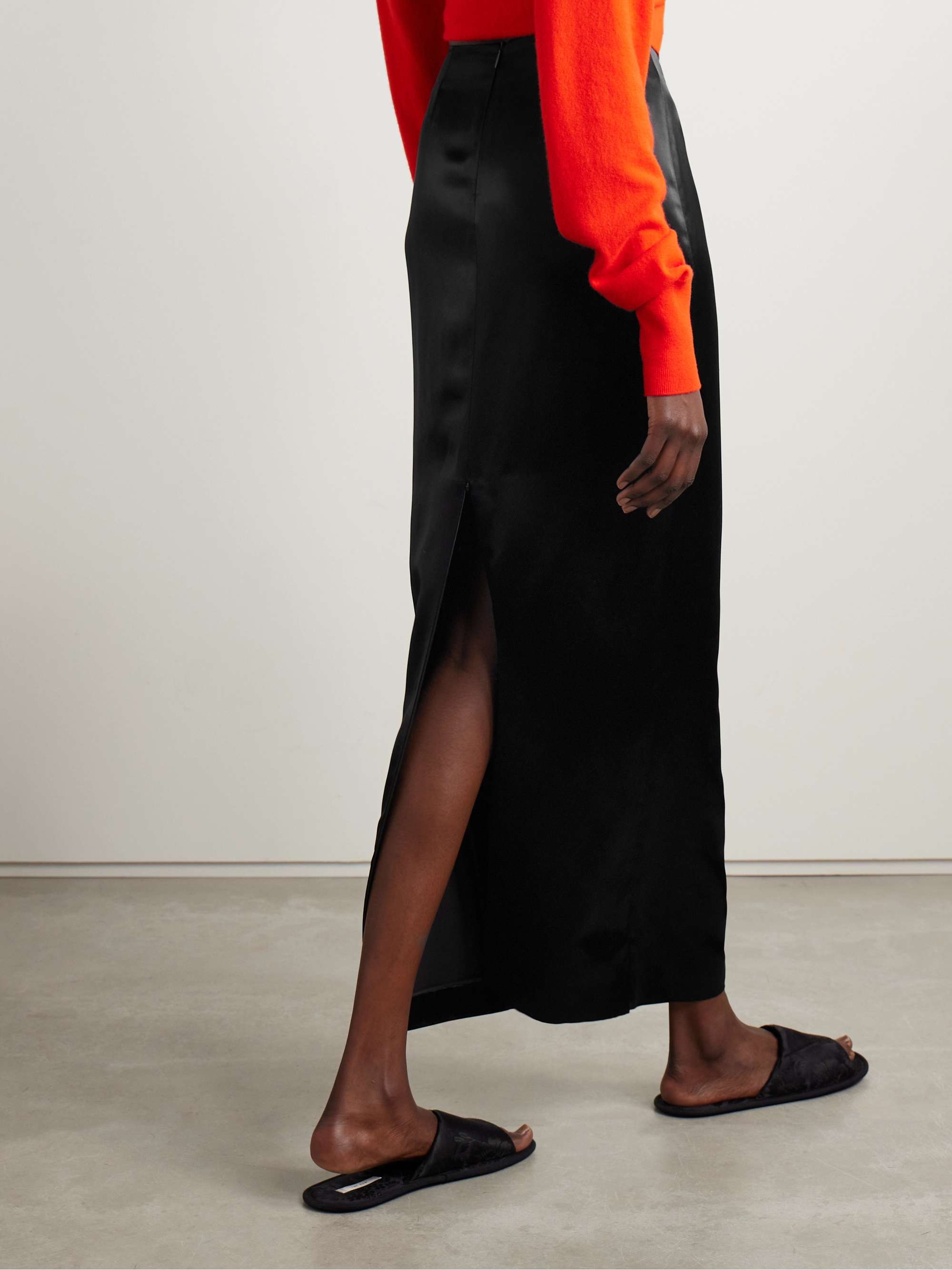 Bartelle satin maxi skirt view