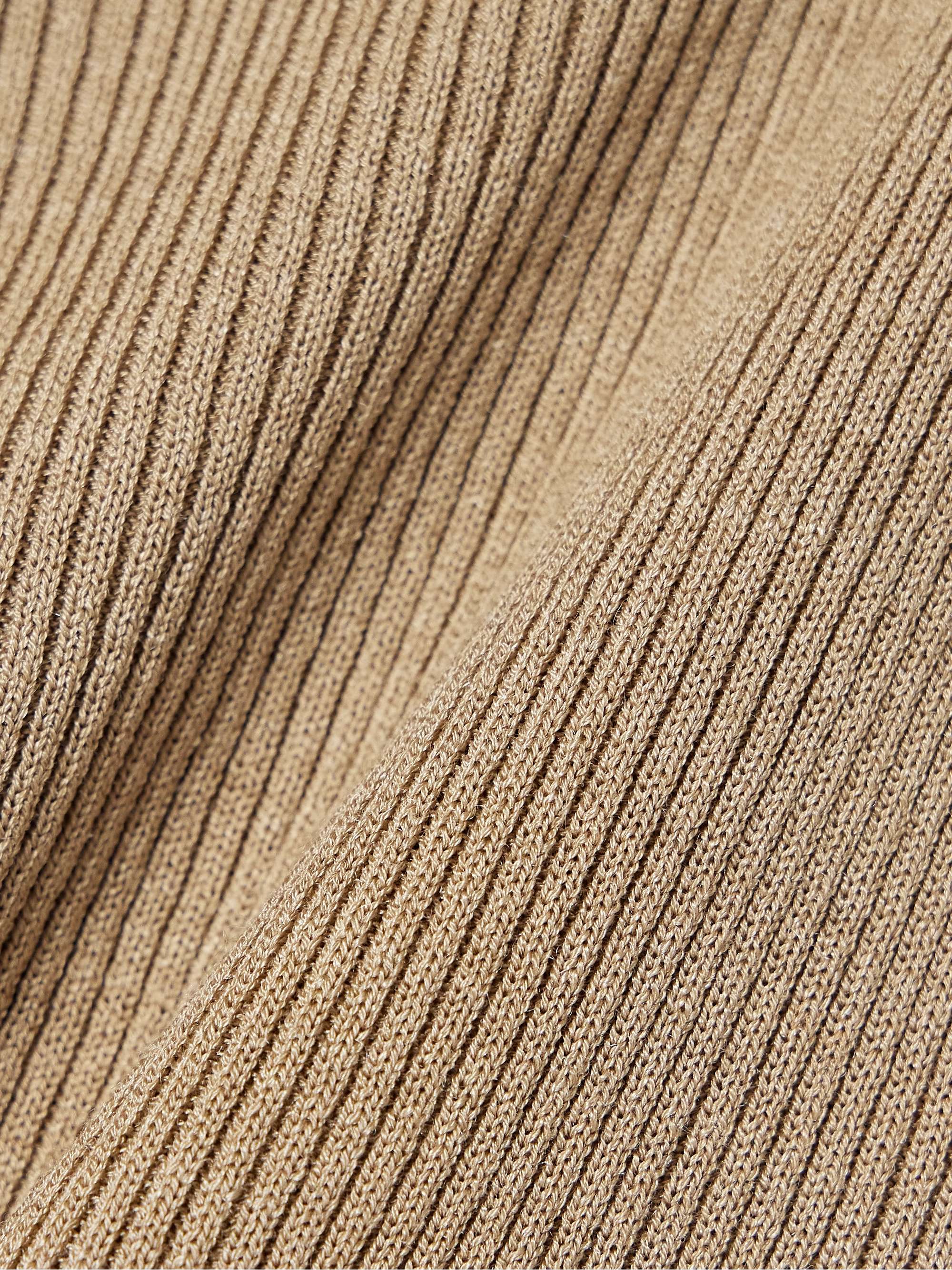 Lottie ribbed silk tank view