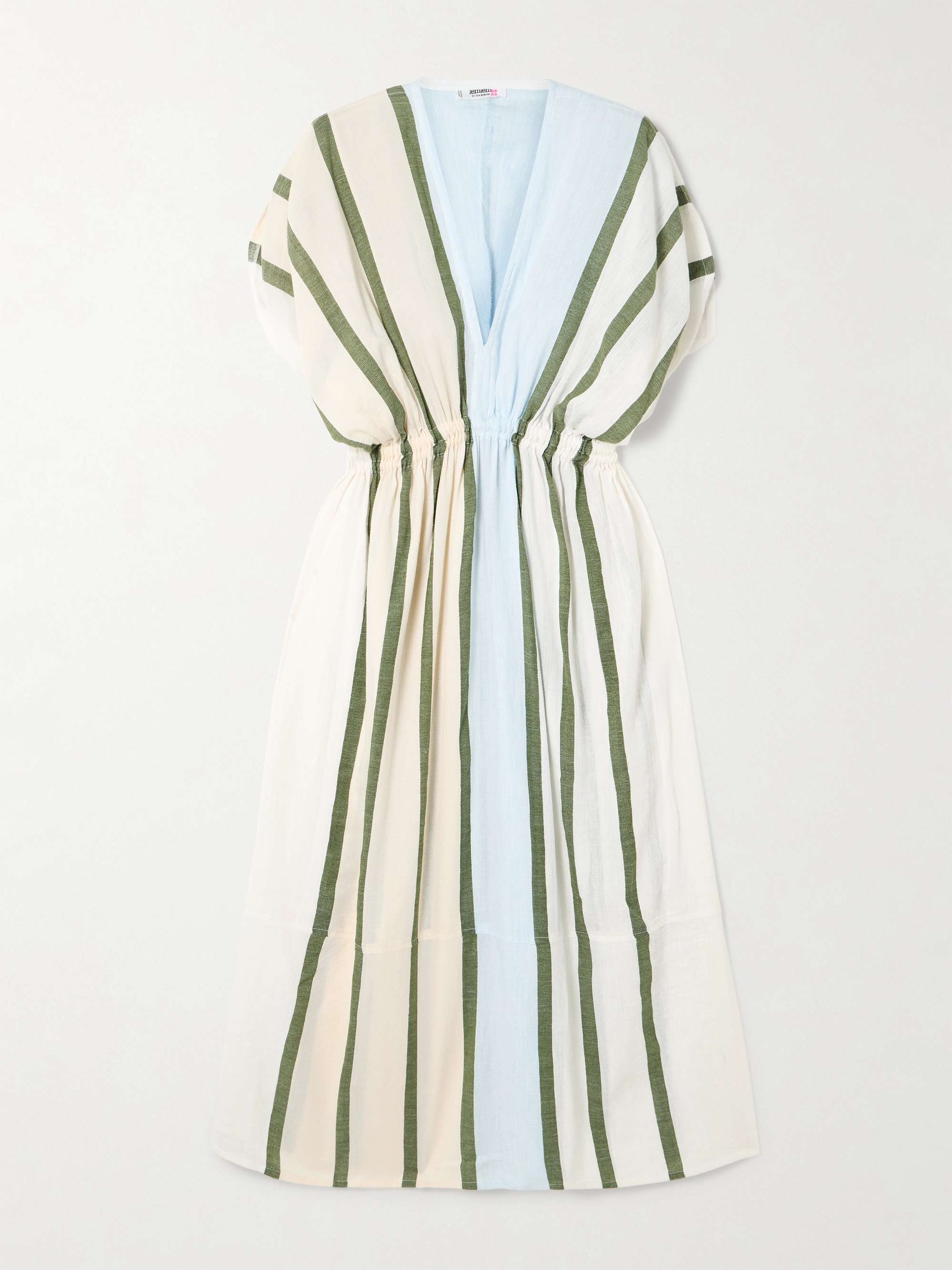Leila striped cotton-blend coverup view