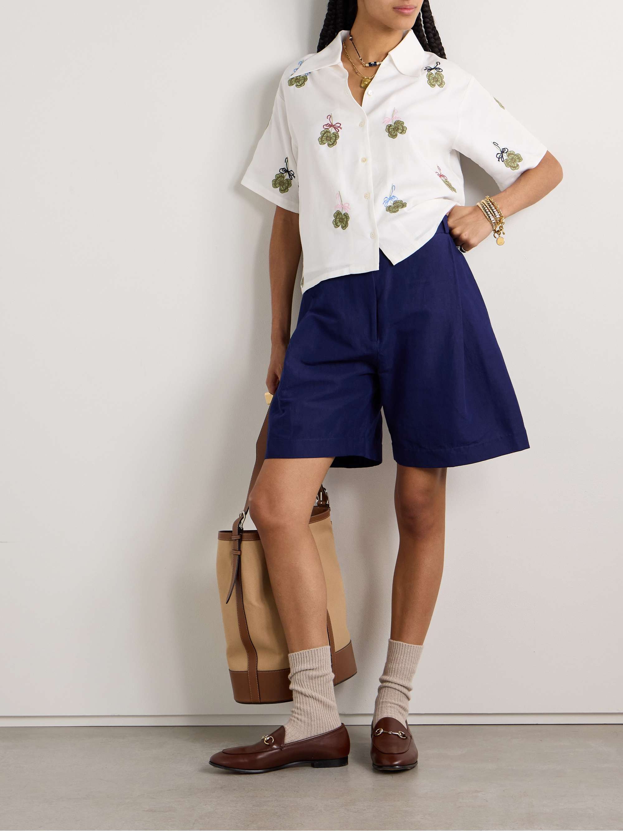 Stevie embroidered TENCEL™-twill shirt view
