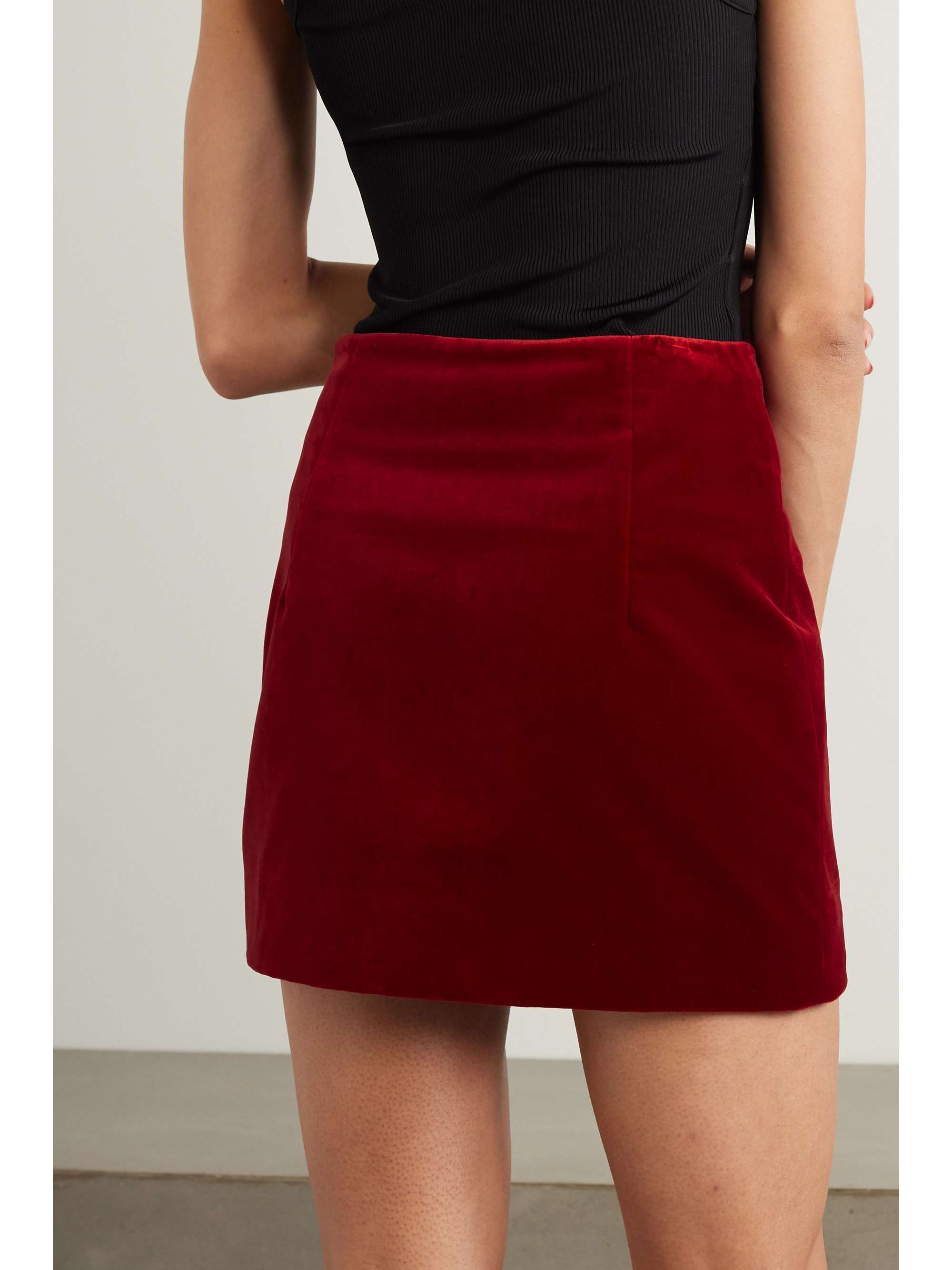 + NET SUSTAIN Vera cotton-velvet mini skirt view