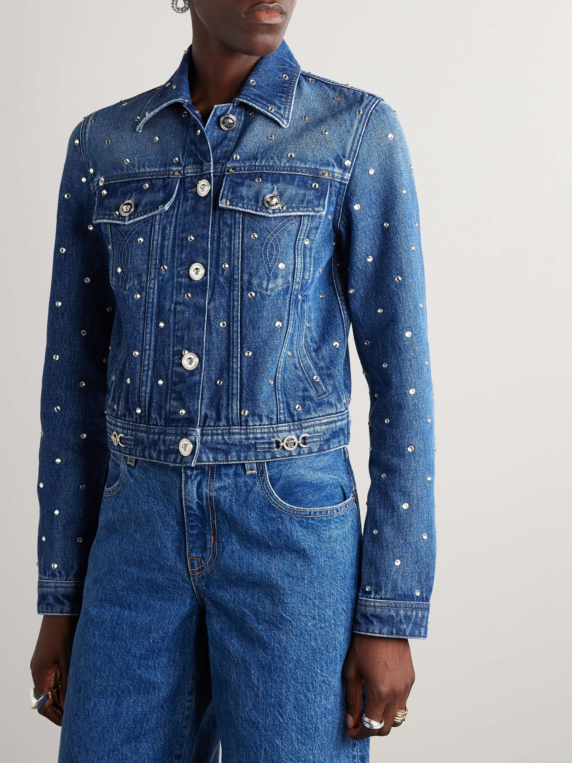 Studded denim jacket view
