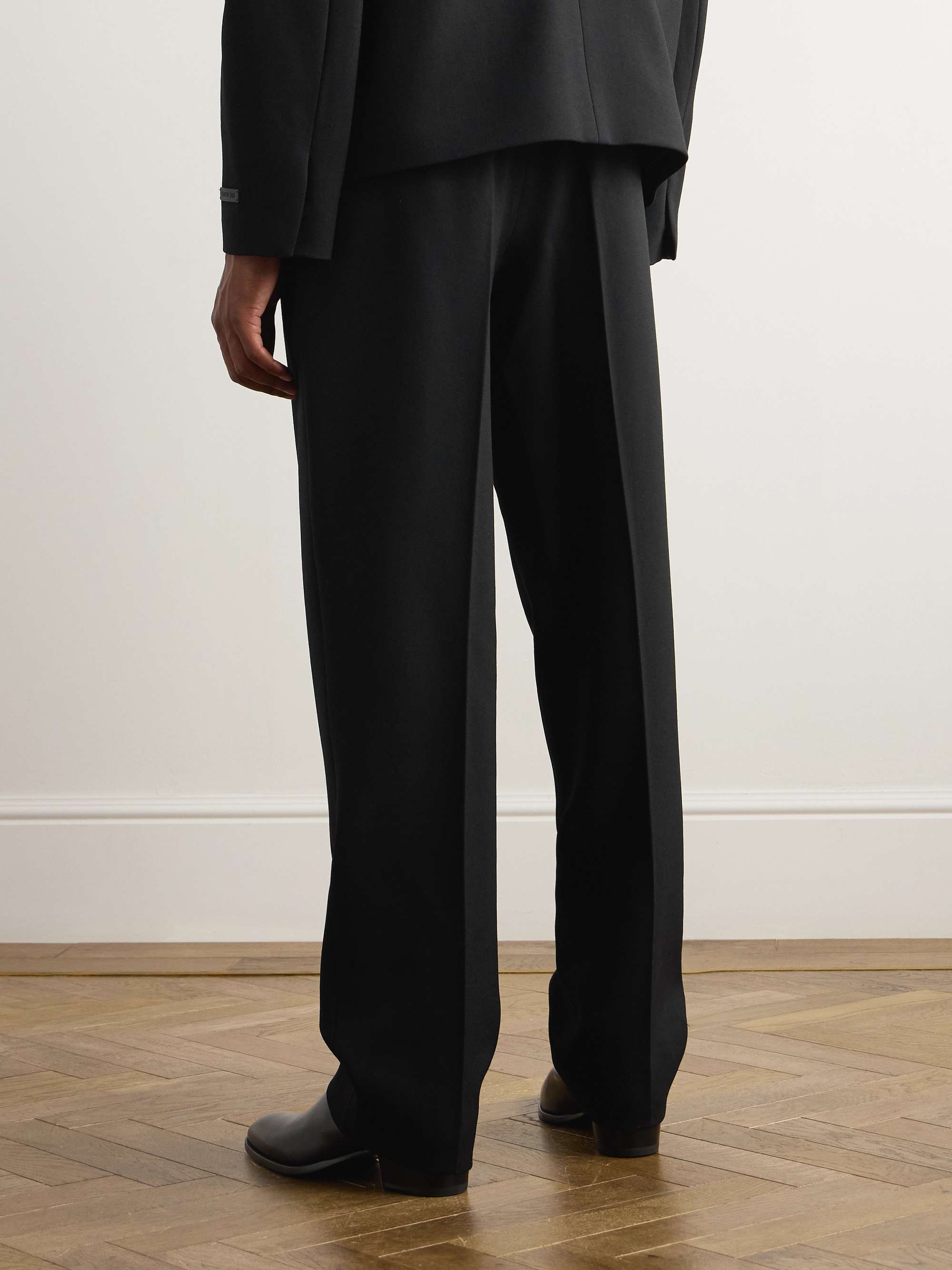8th Straight-Leg Pleated Wool-Gabardine Trousers view