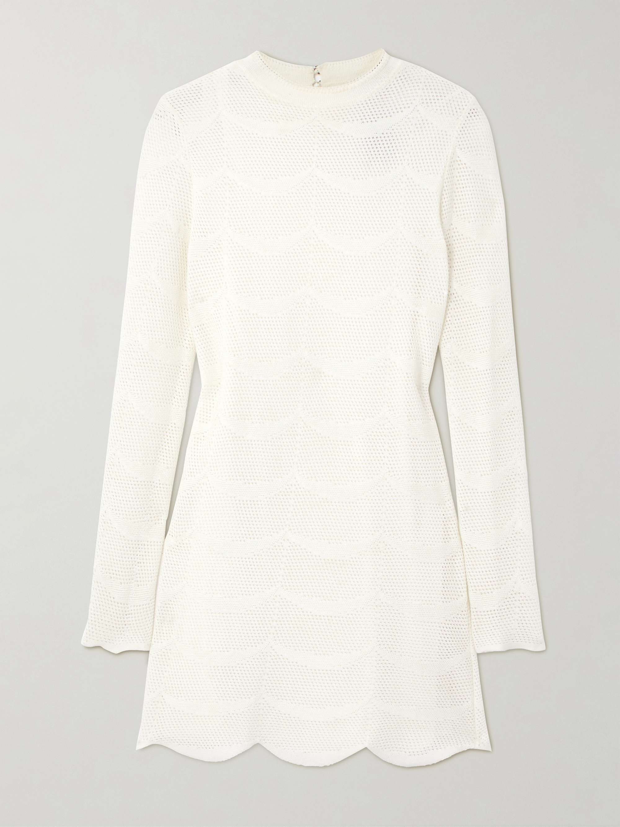 Pointelle-knit cotton and silk-blend mini dress view