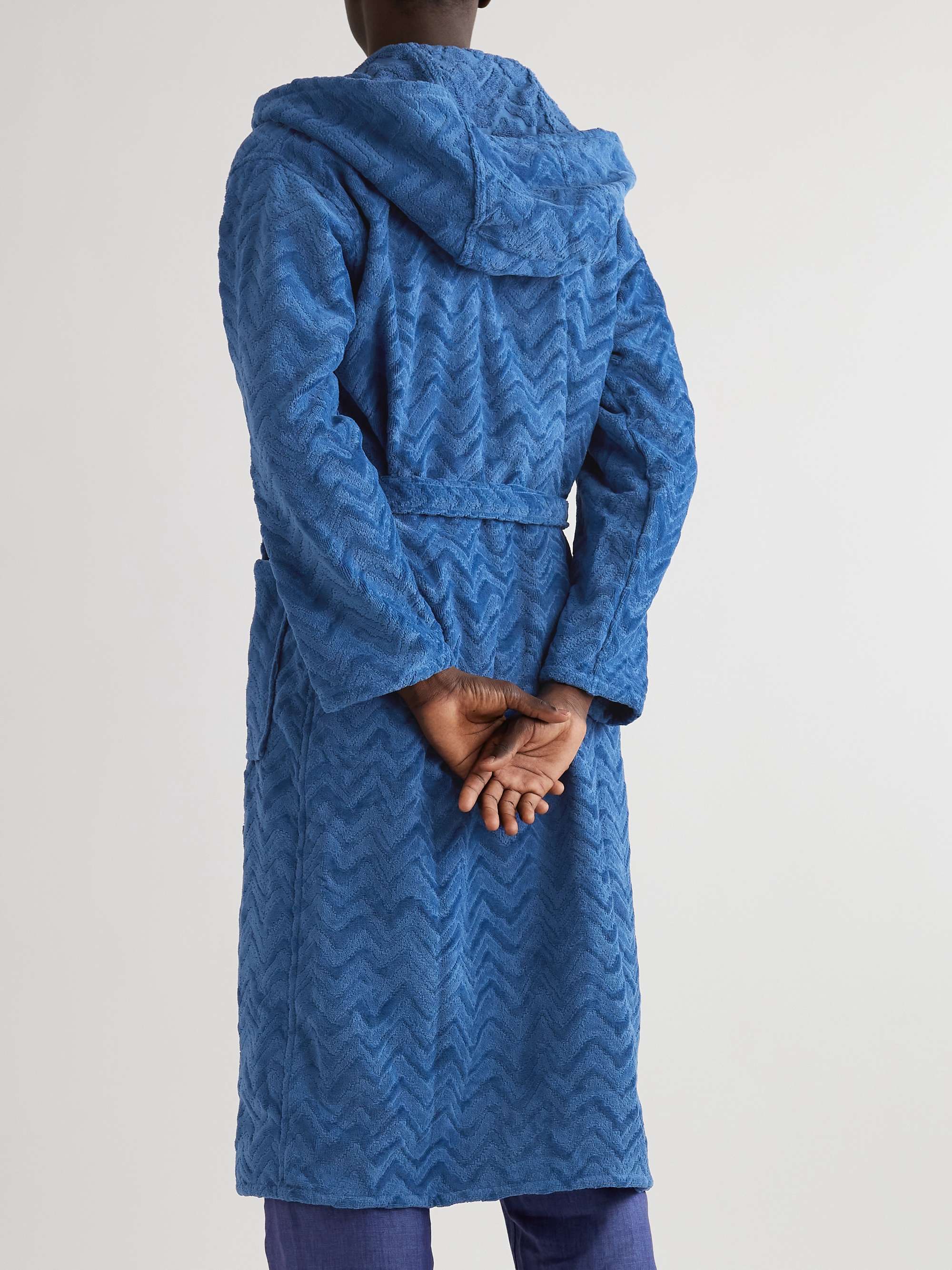 Rex Cotton-Terry Jacquard Hooded Robe view