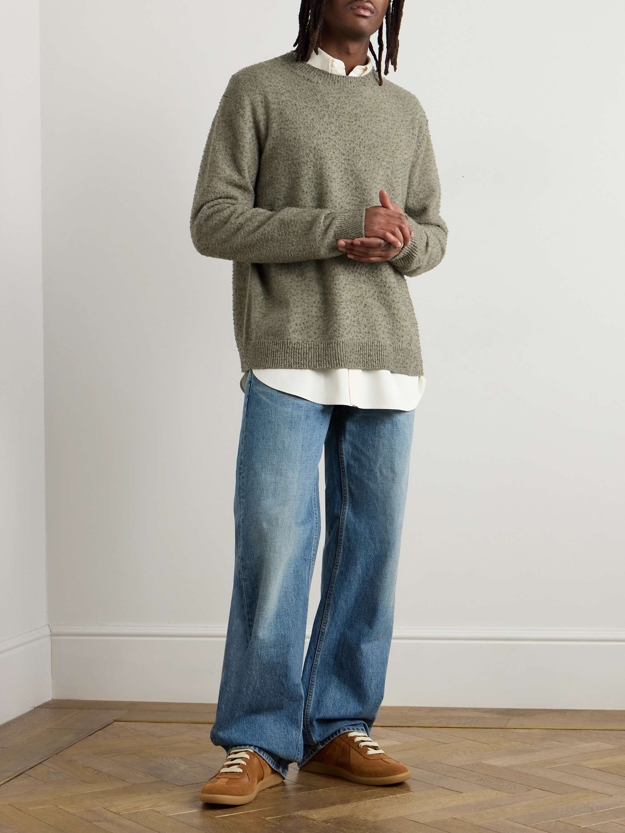 Brushed Wool and Cotton-Blend Sweater view