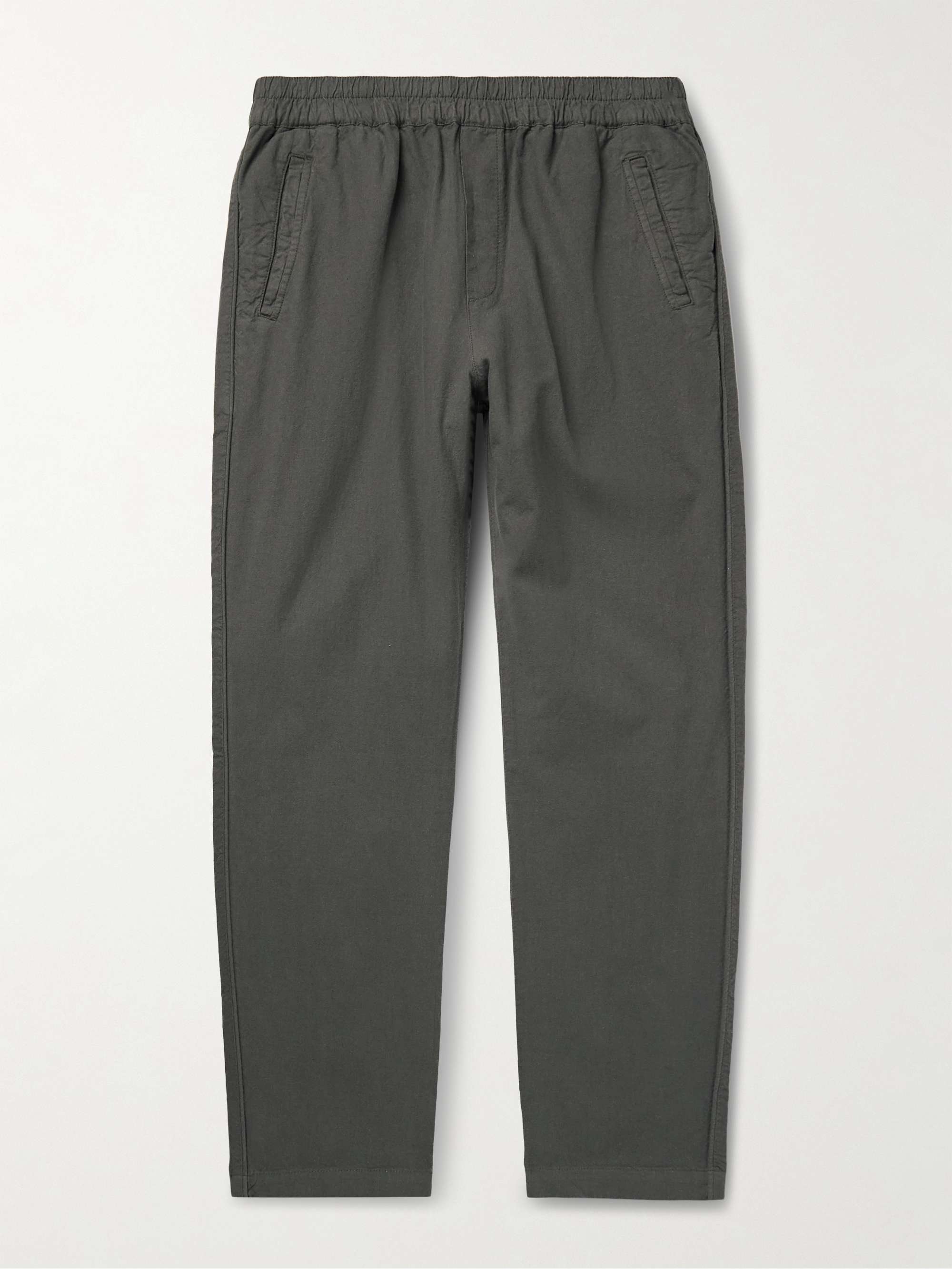 Slim-Fit Linen and Cotton-Blend Trousers view