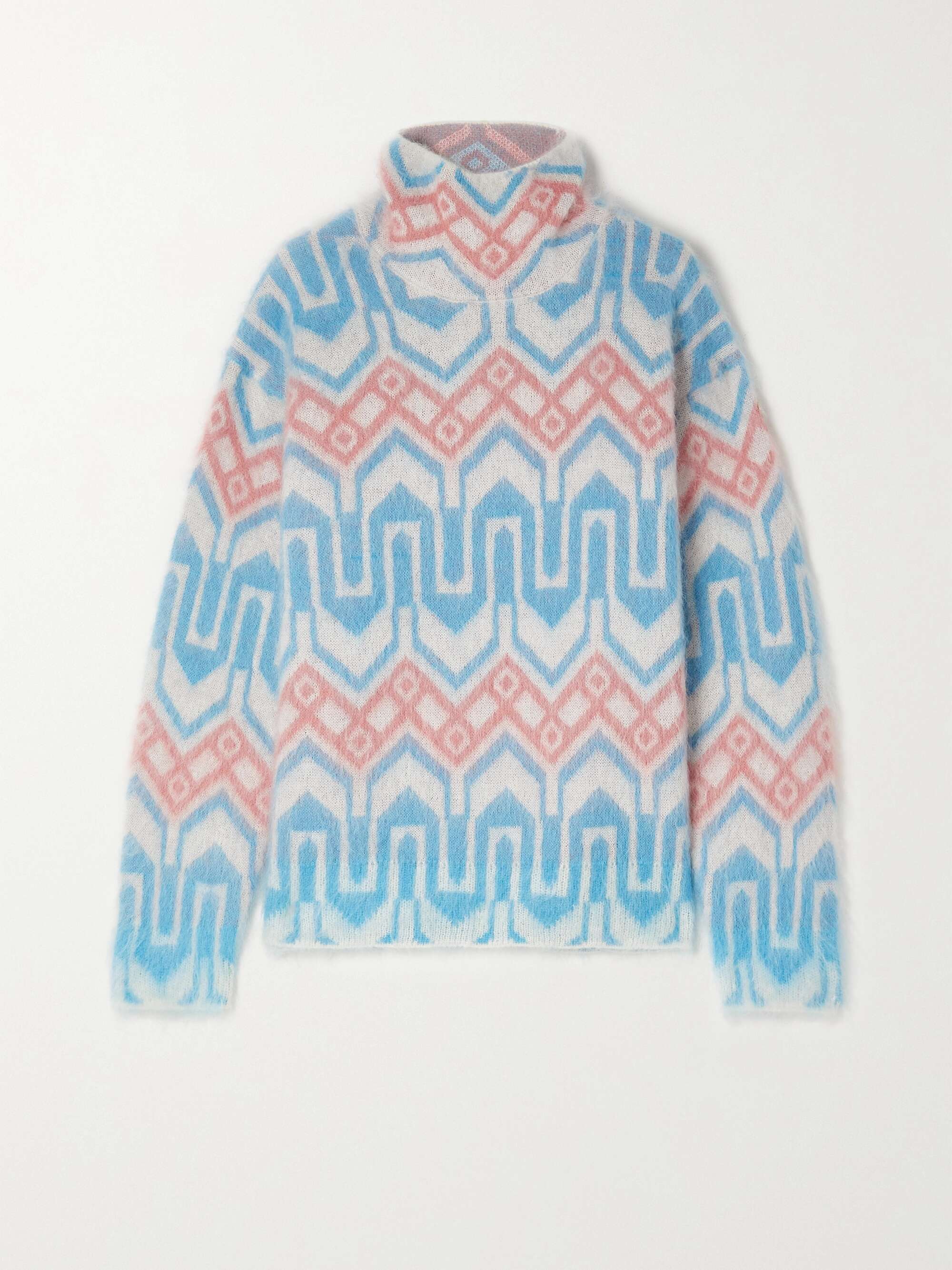 Jacquard-knit mohair-blend turtleneck sweater view