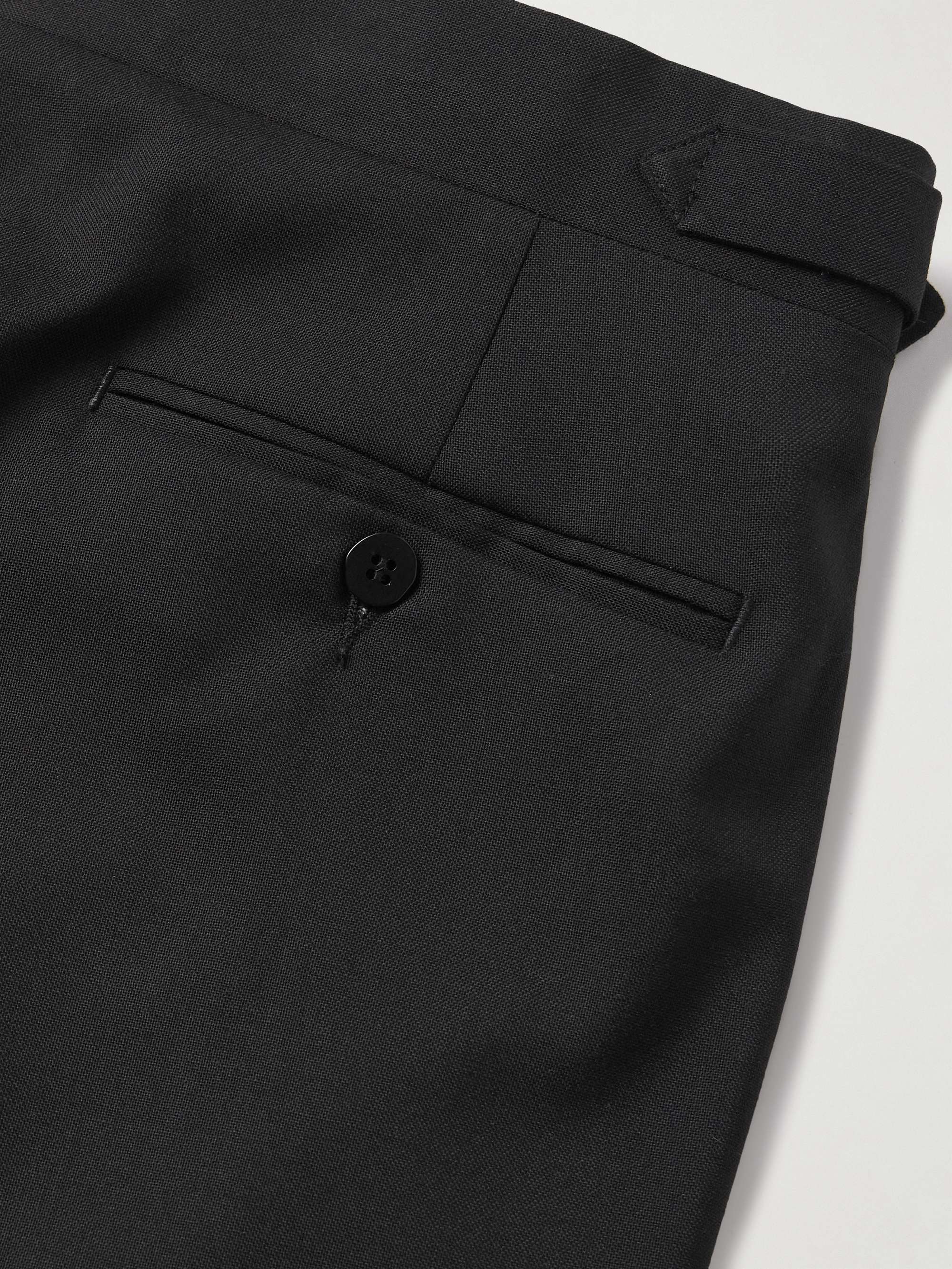 Straight-Leg Pleated Wool Trousers view