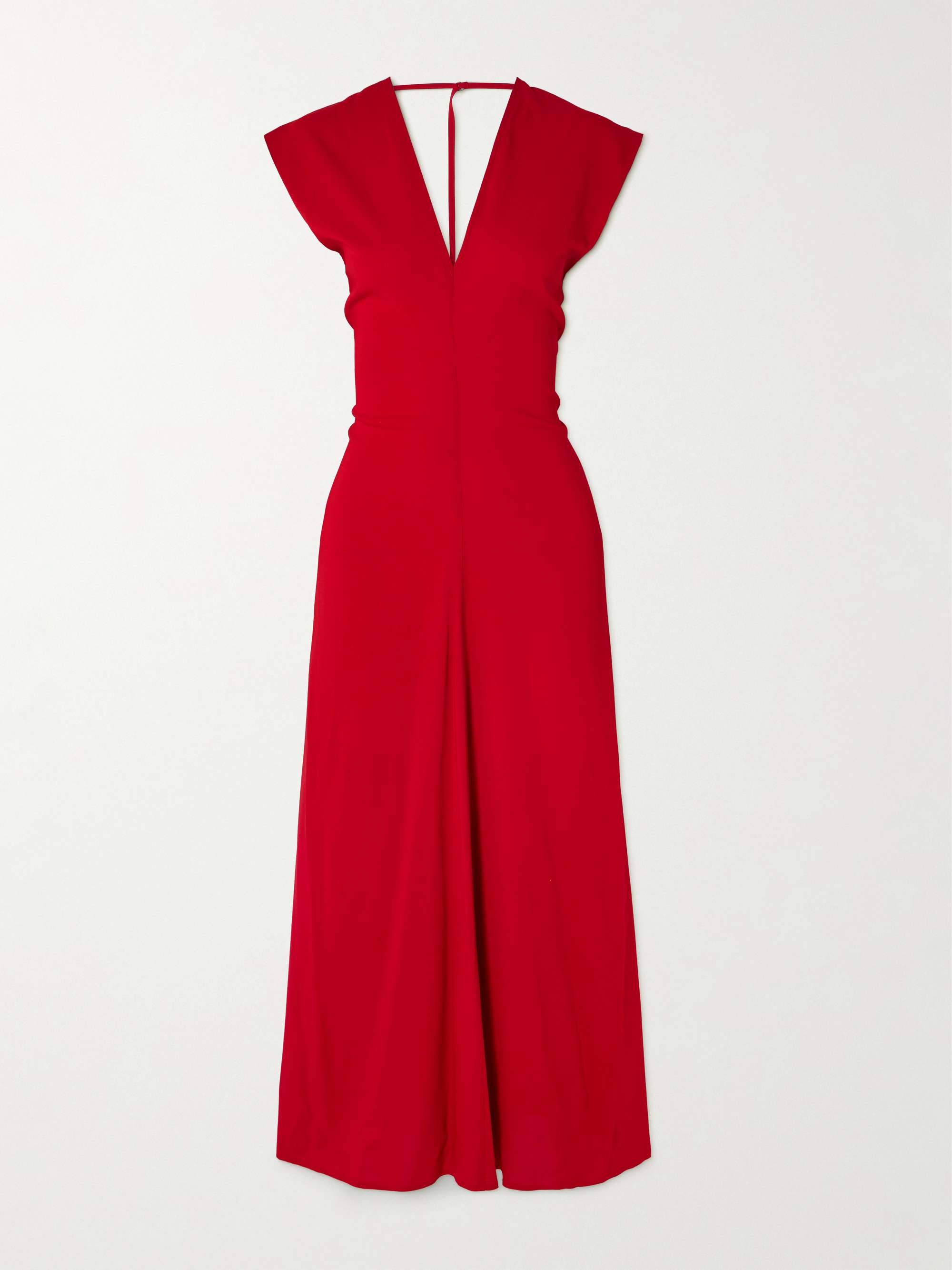 Plunge draped crepe maxi dress view