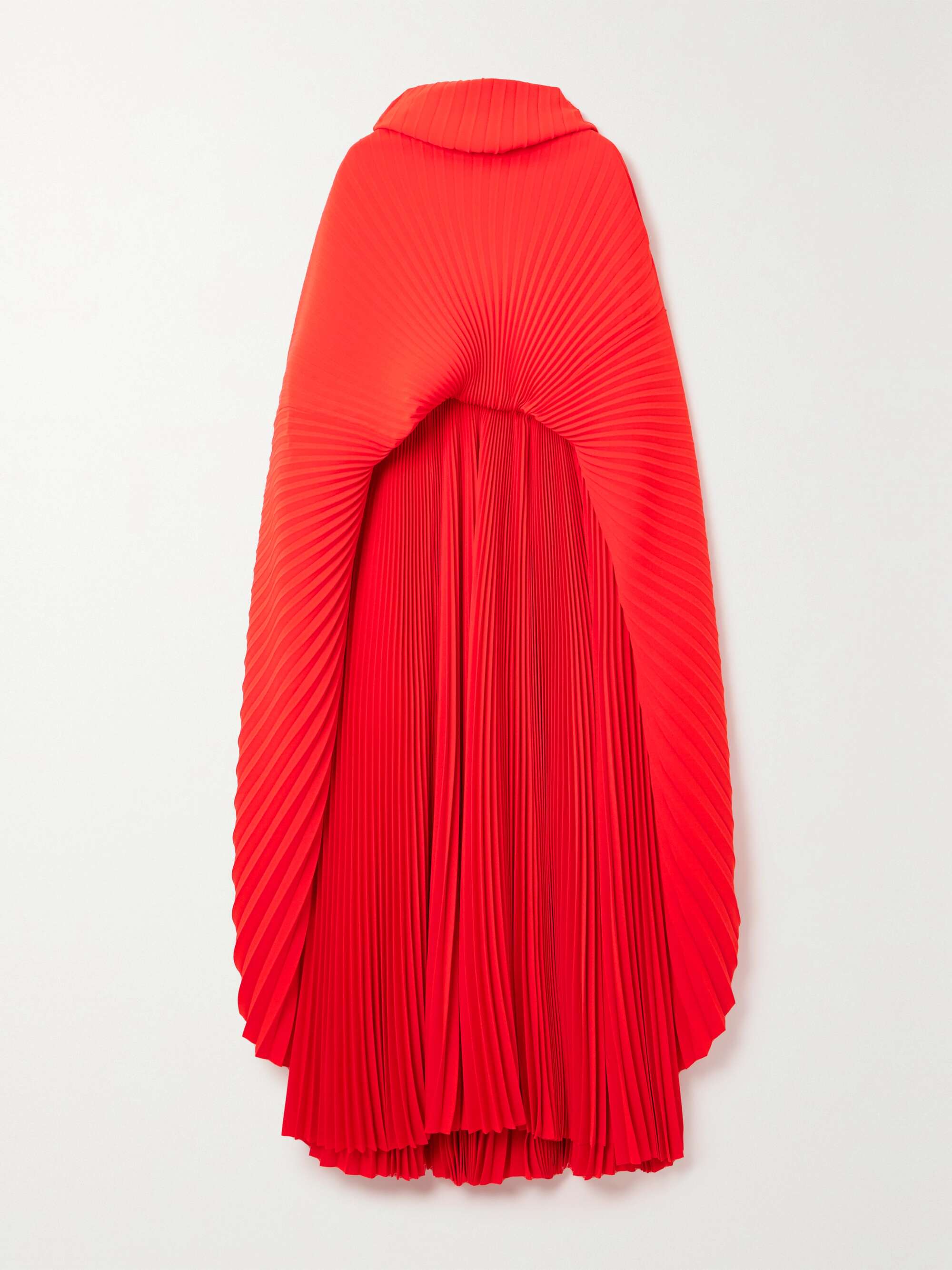 Draped plissé-crepe midi dress view