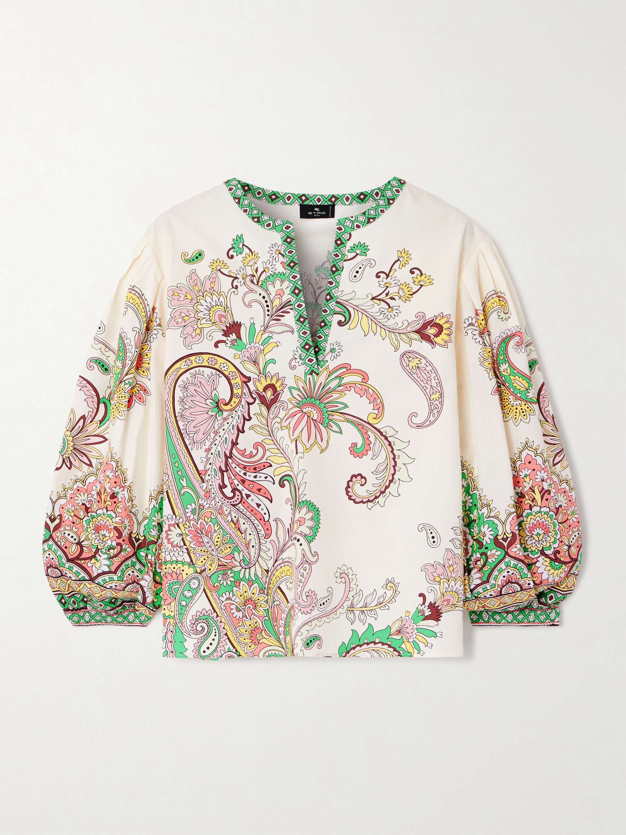 Printed cotton-poplin blouse view